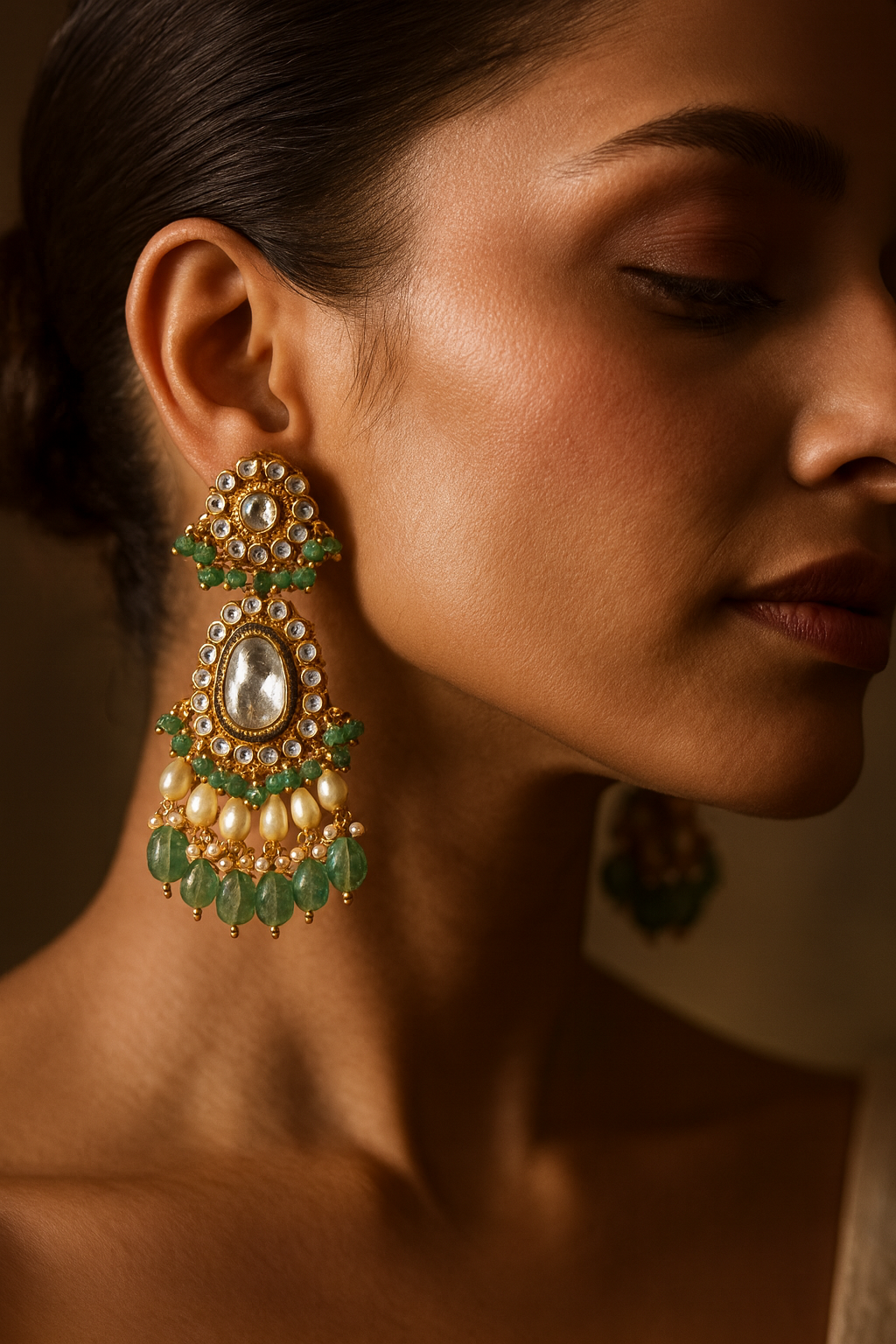 Regal Kundan Polki Earrings