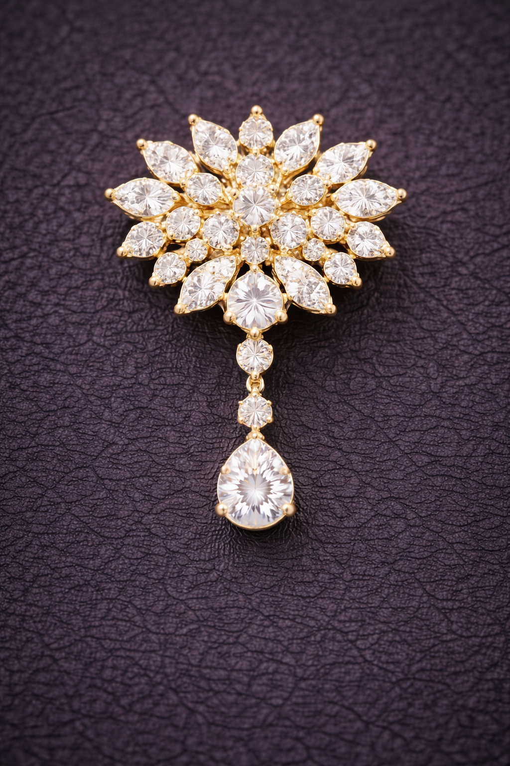 Pure Silver Golden Elegance Brooch