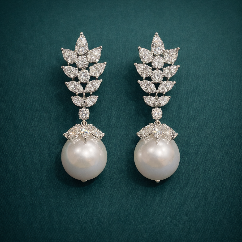 Pure Silver Pearl Earrings