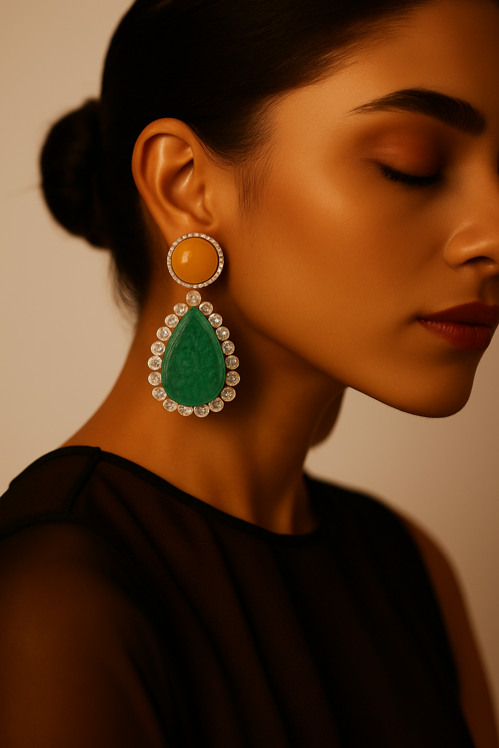 92.5 Silver Jade Cascade Earrings