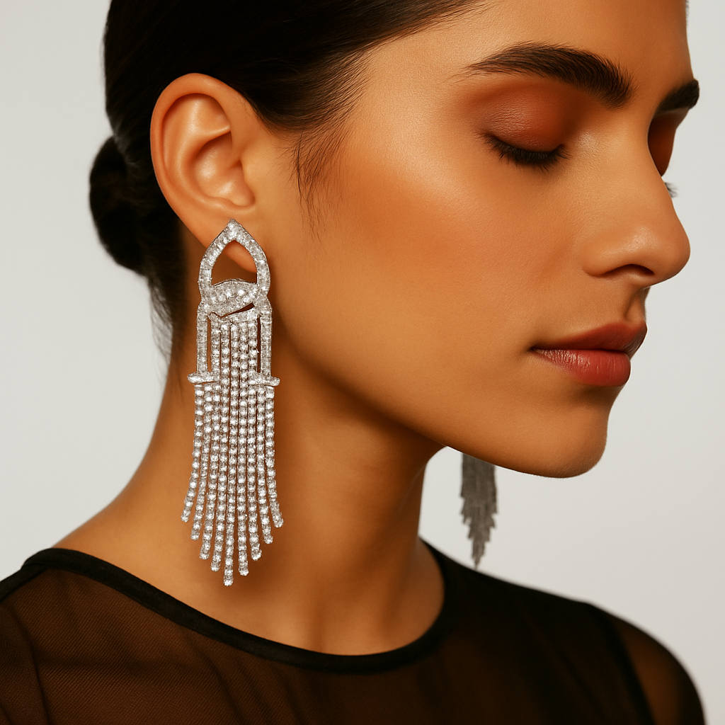 Silver Tassel Danglers