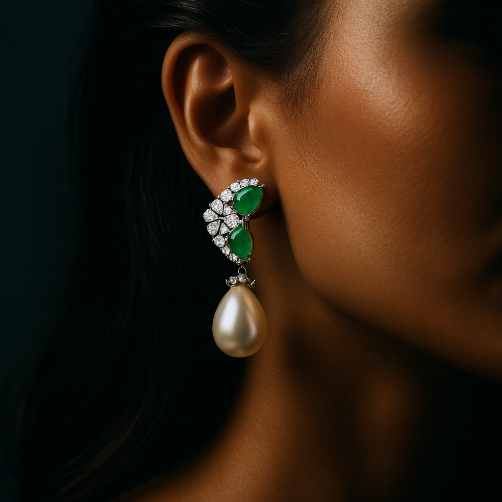 Pure Silver Verdant Teardrops