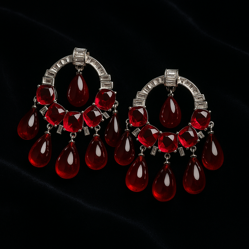 Bold Ruby Danglers