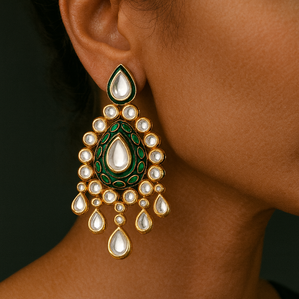 Emerald Polki Jhumas