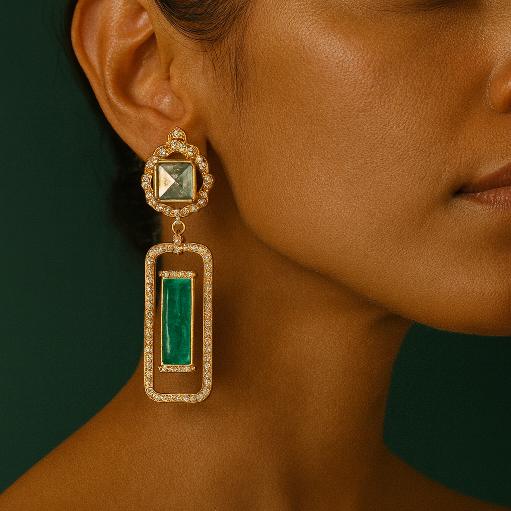 Emerald Mirage Danglers