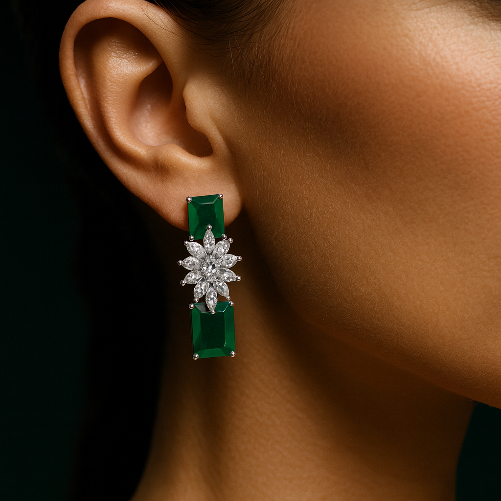 Chic Emerald Earrings