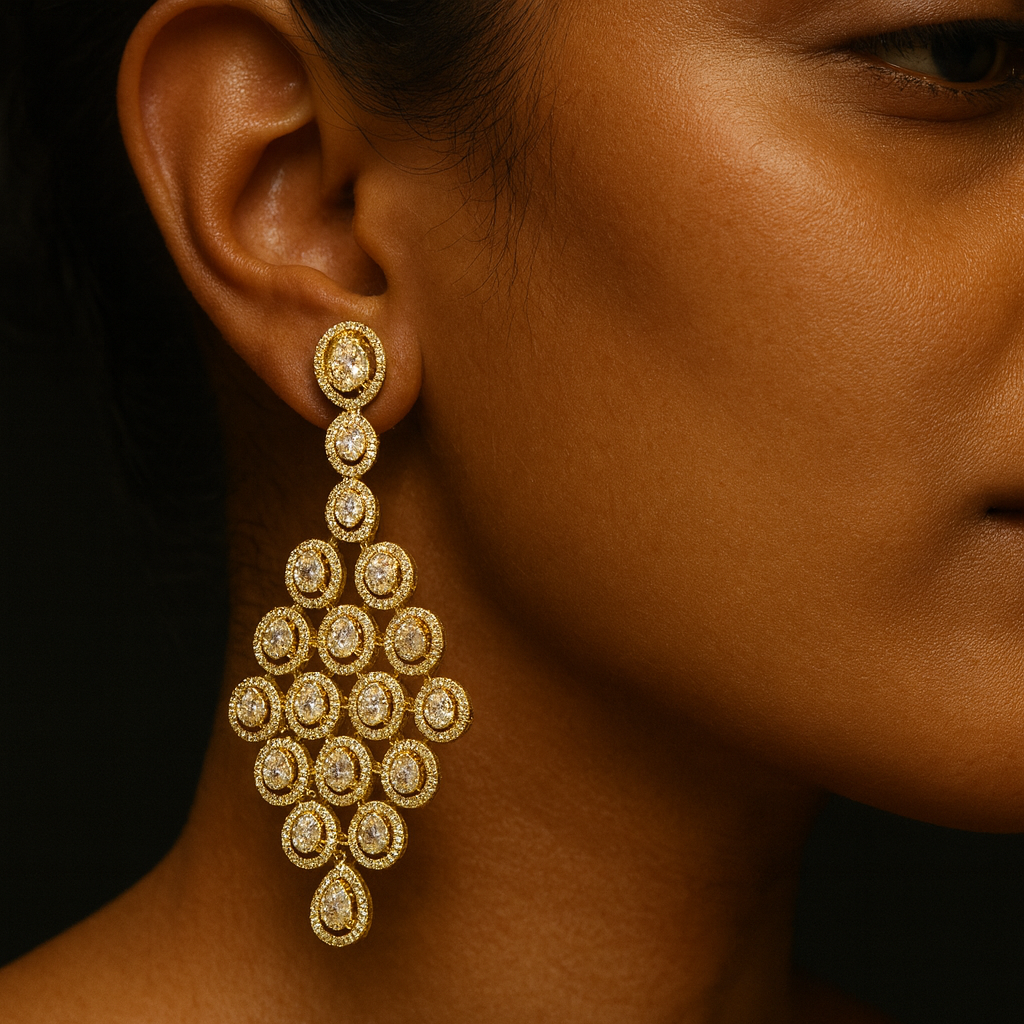 Golden Cascade Danglers
