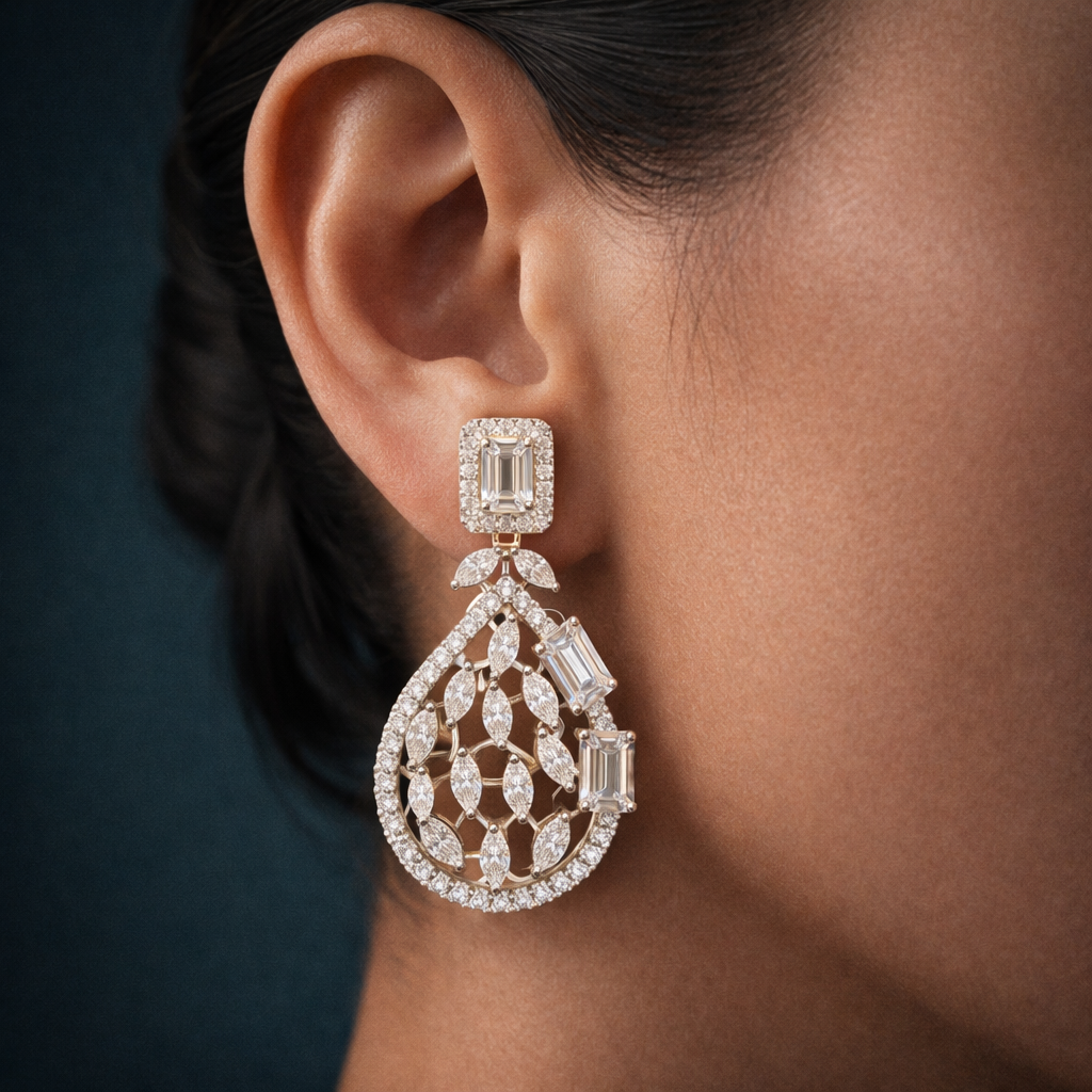 Pure Silver Drop Earrings