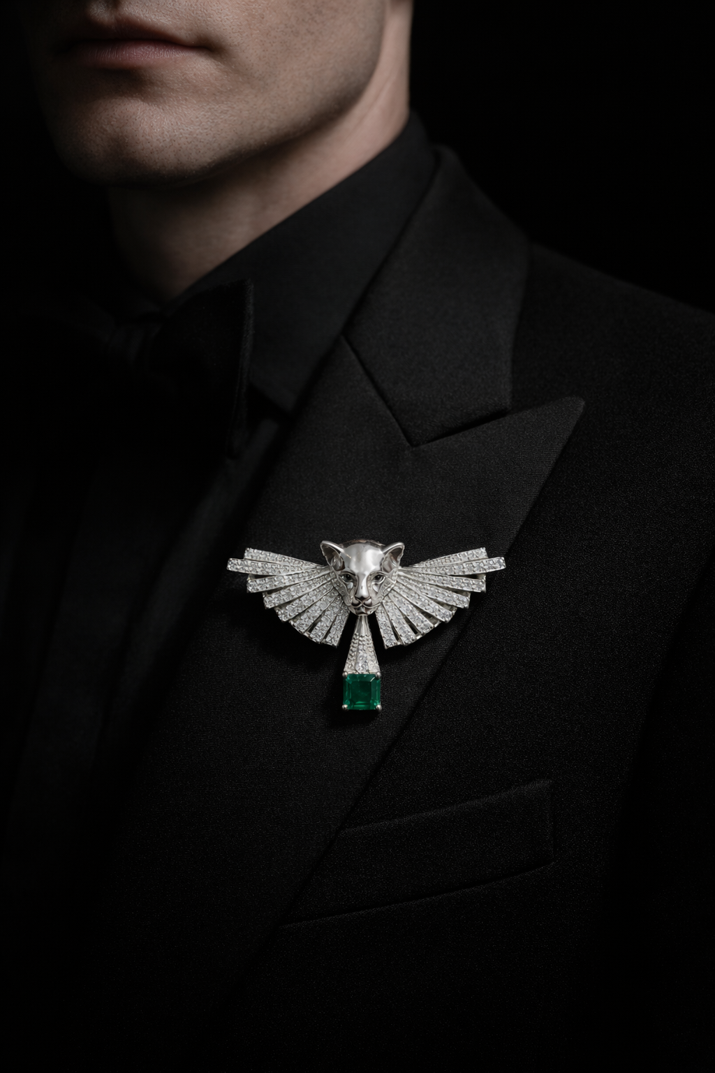 Pure Silver Aero Panther Brooch
