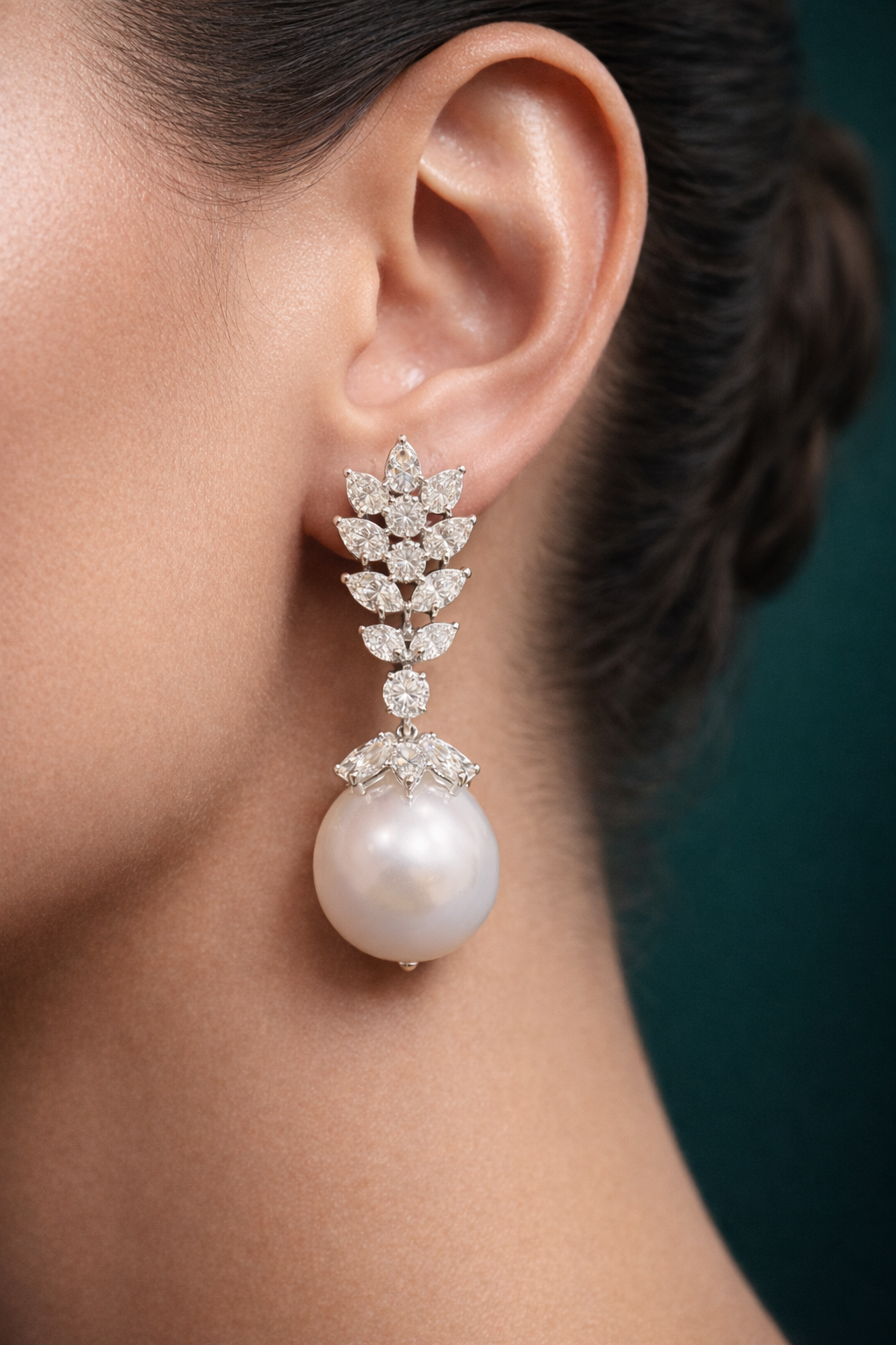 Pure Silver Pearl Earrings