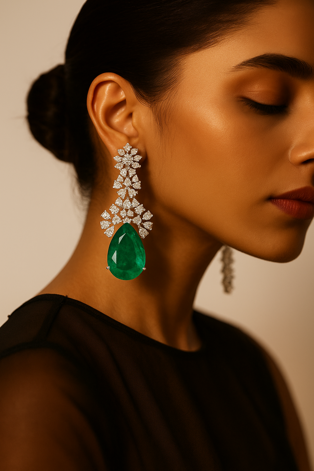Bold Emerald Danglers