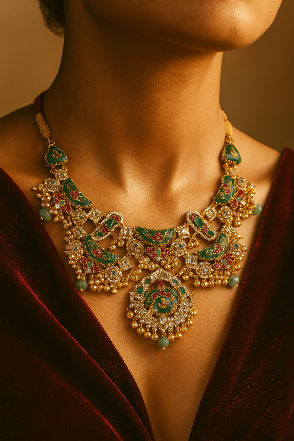 Silver Noor Enamel Choker