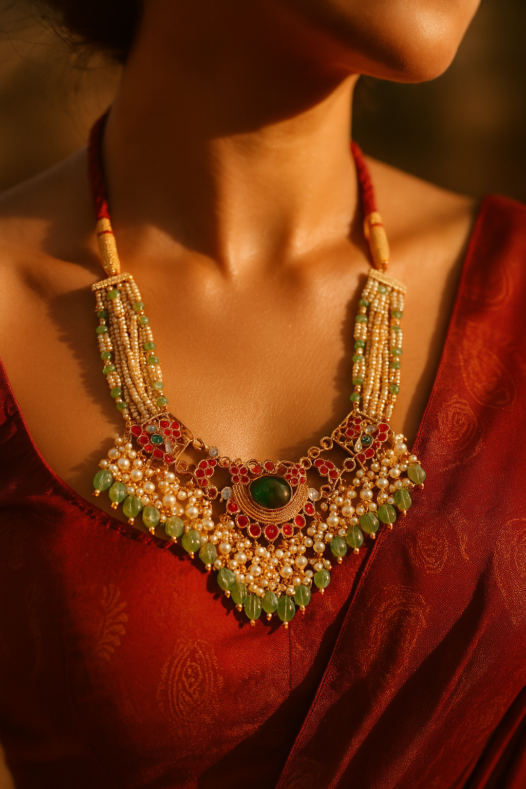 Silver Emerald Elegance Necklace