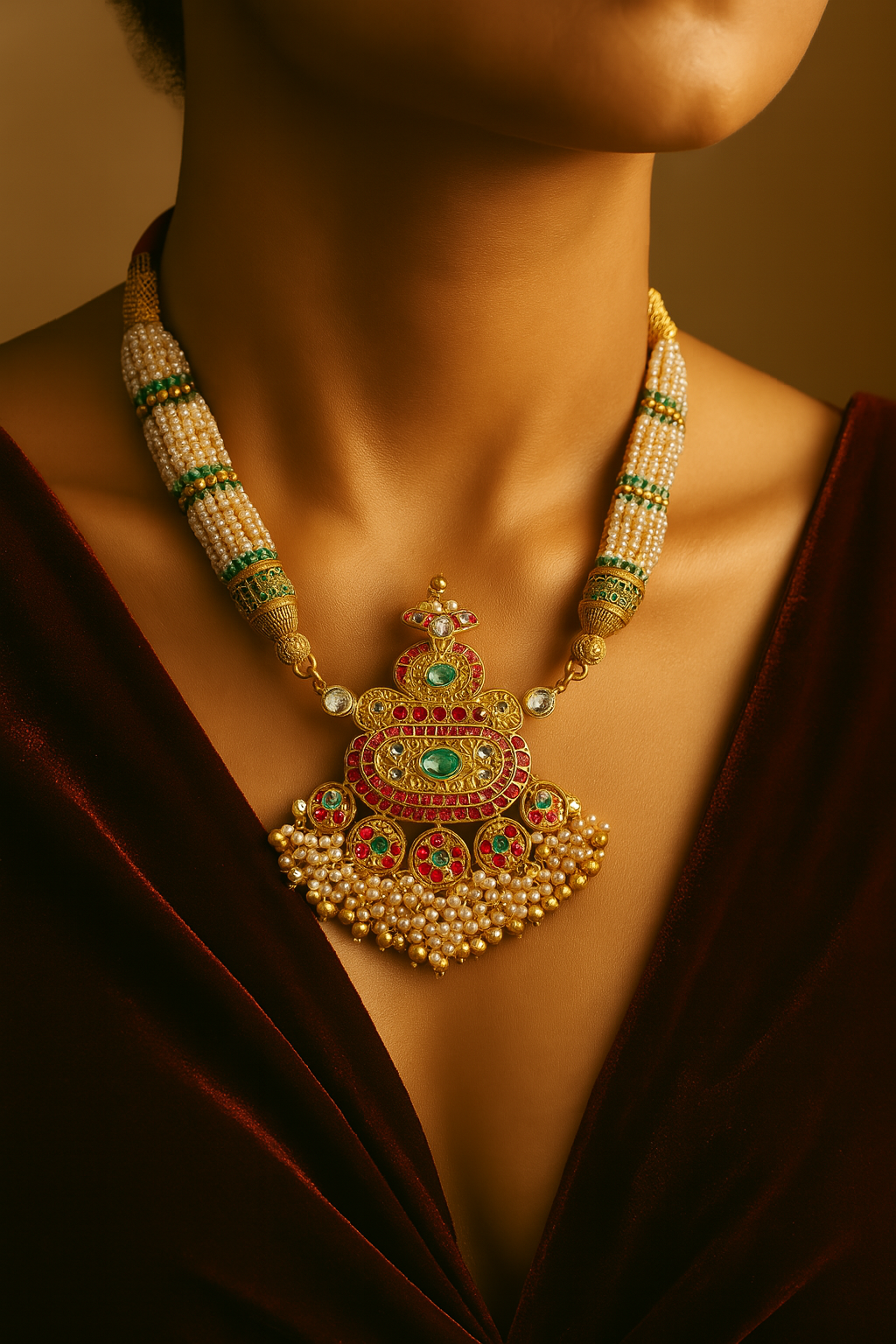 Silver Temple Grid Necklace