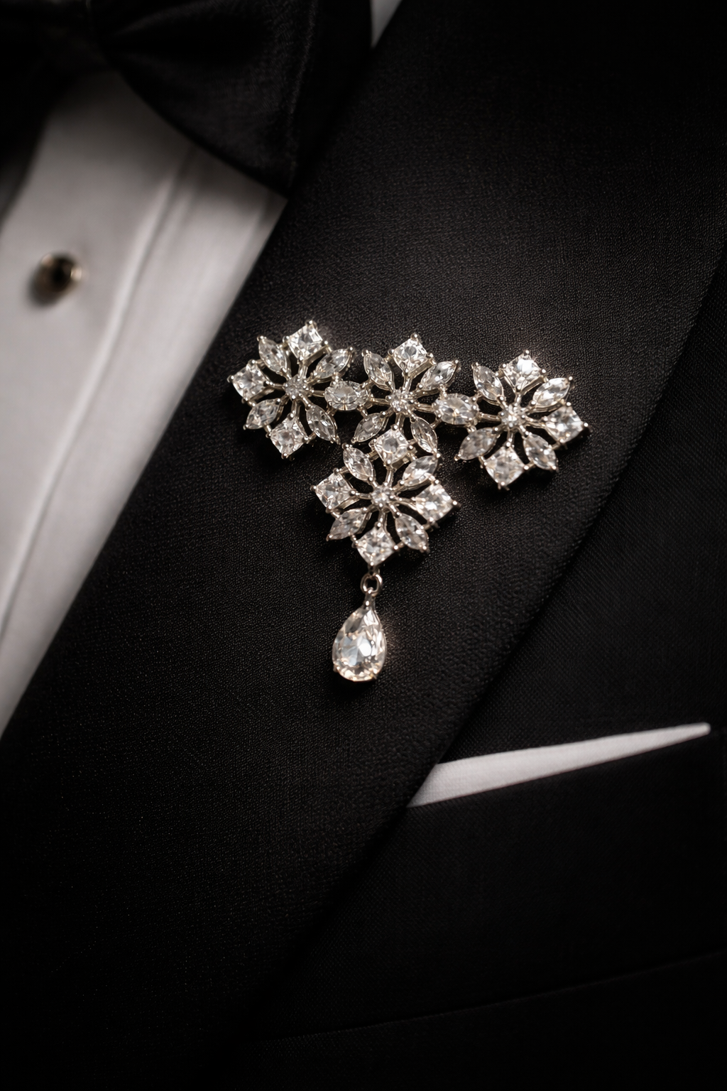 Pure Silver Snowcrest Brooch