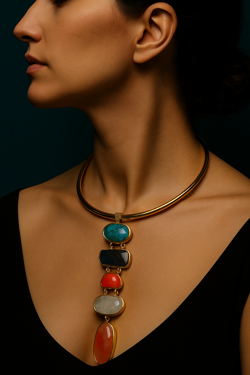 Statement Multistone Necklace