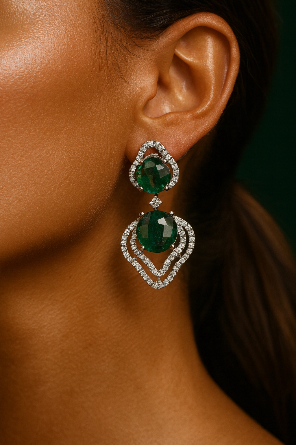 Emerald Duo Earrings