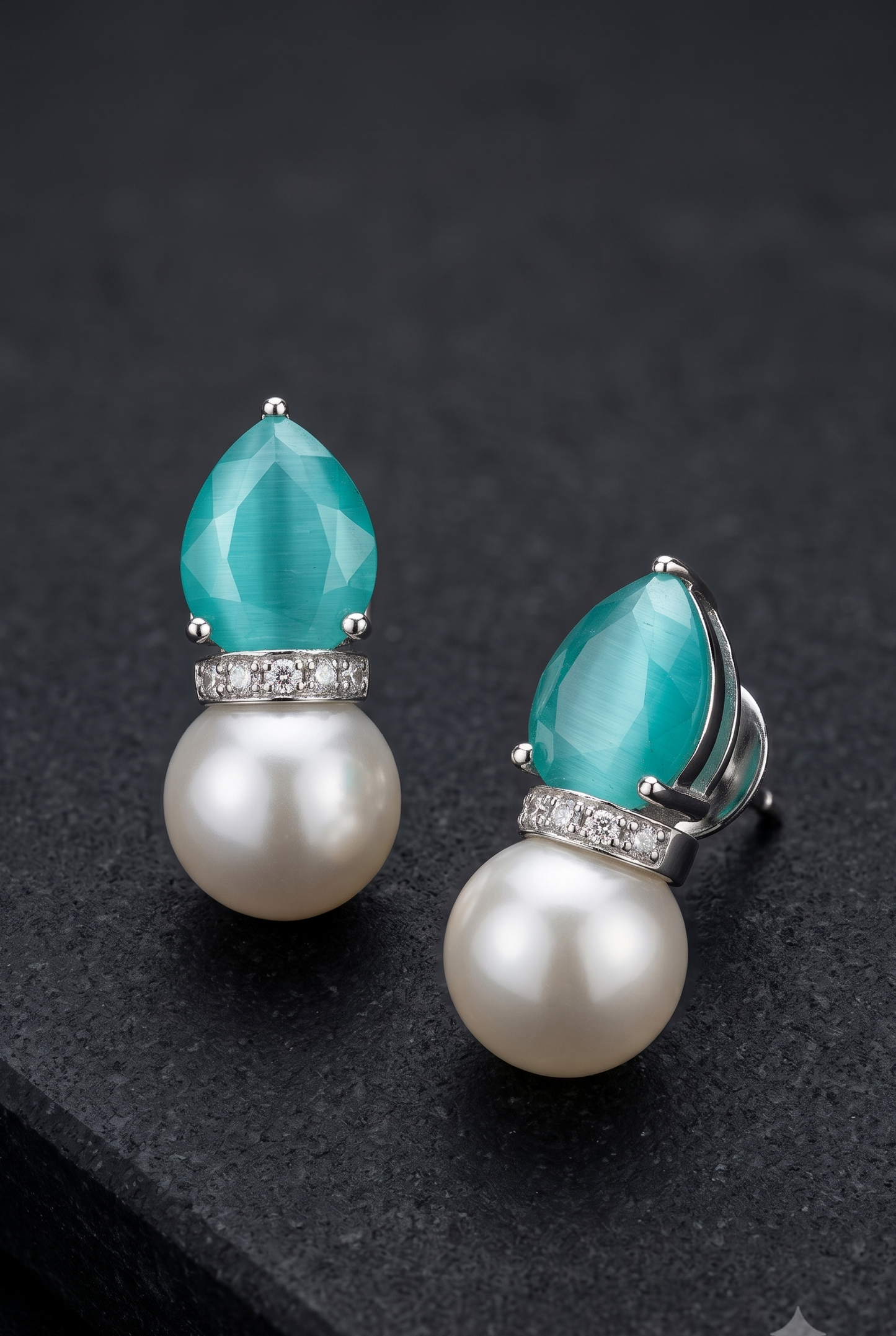 Aqua Pearl Studs