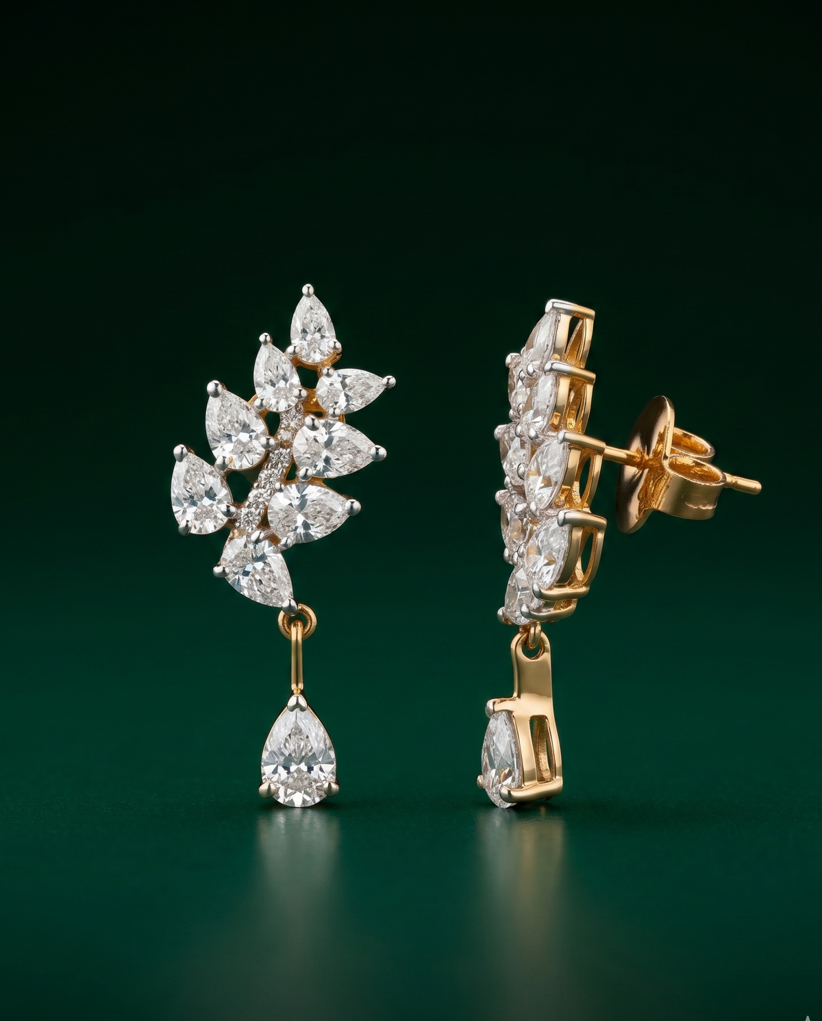 Pure Silver Floating Pear Drops