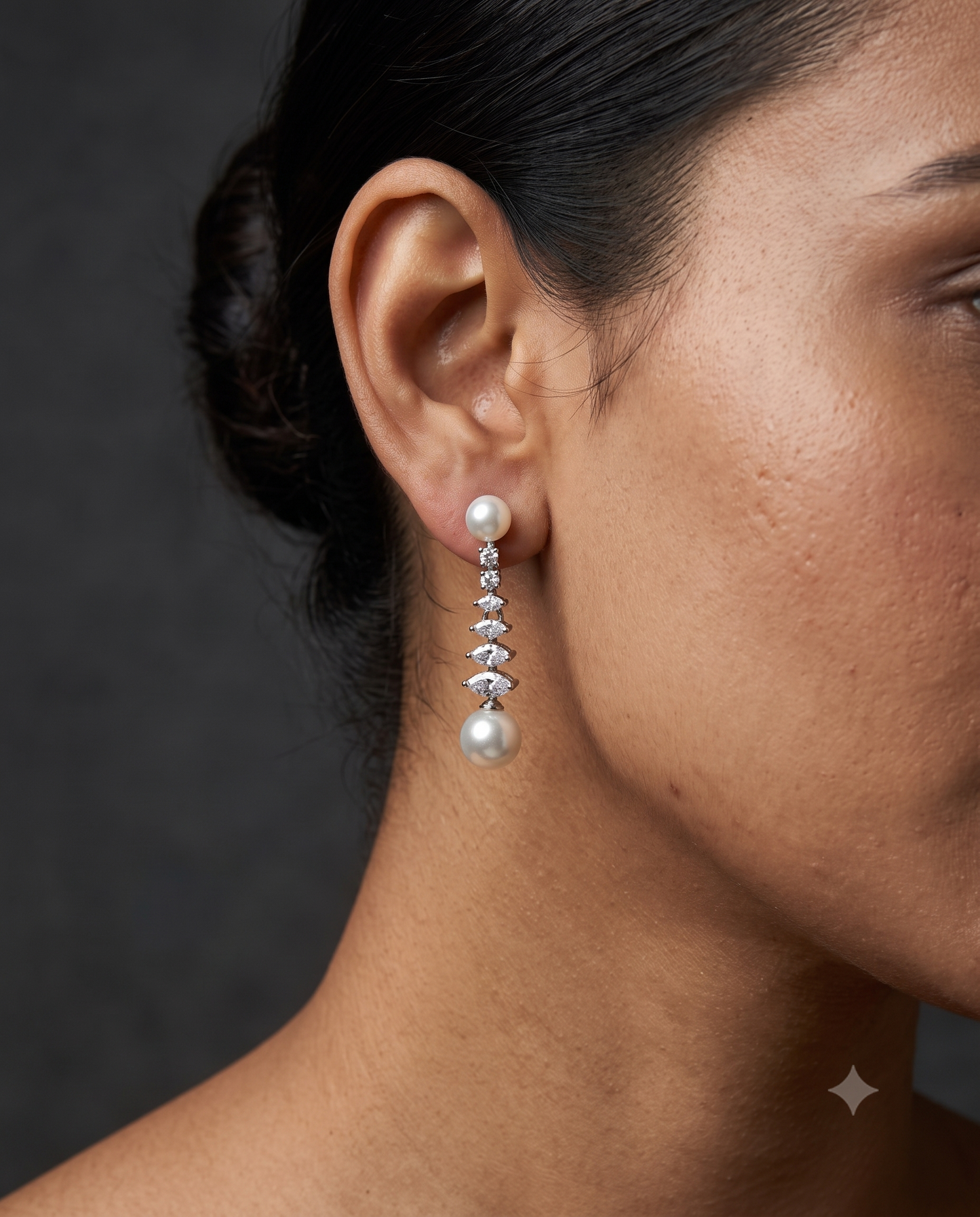 Dual Pearl Column Earrings
