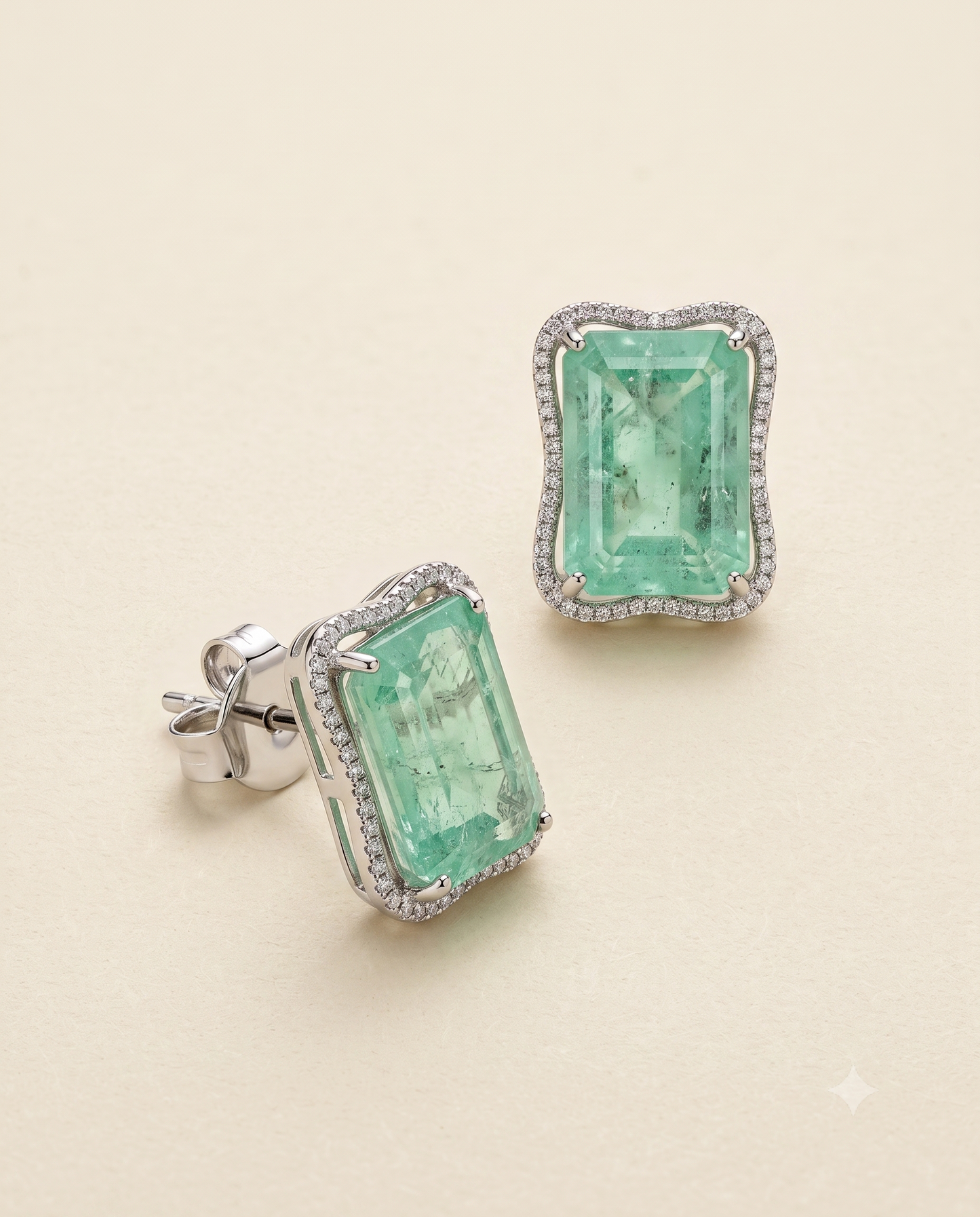 Bold Aqua Halo Studs