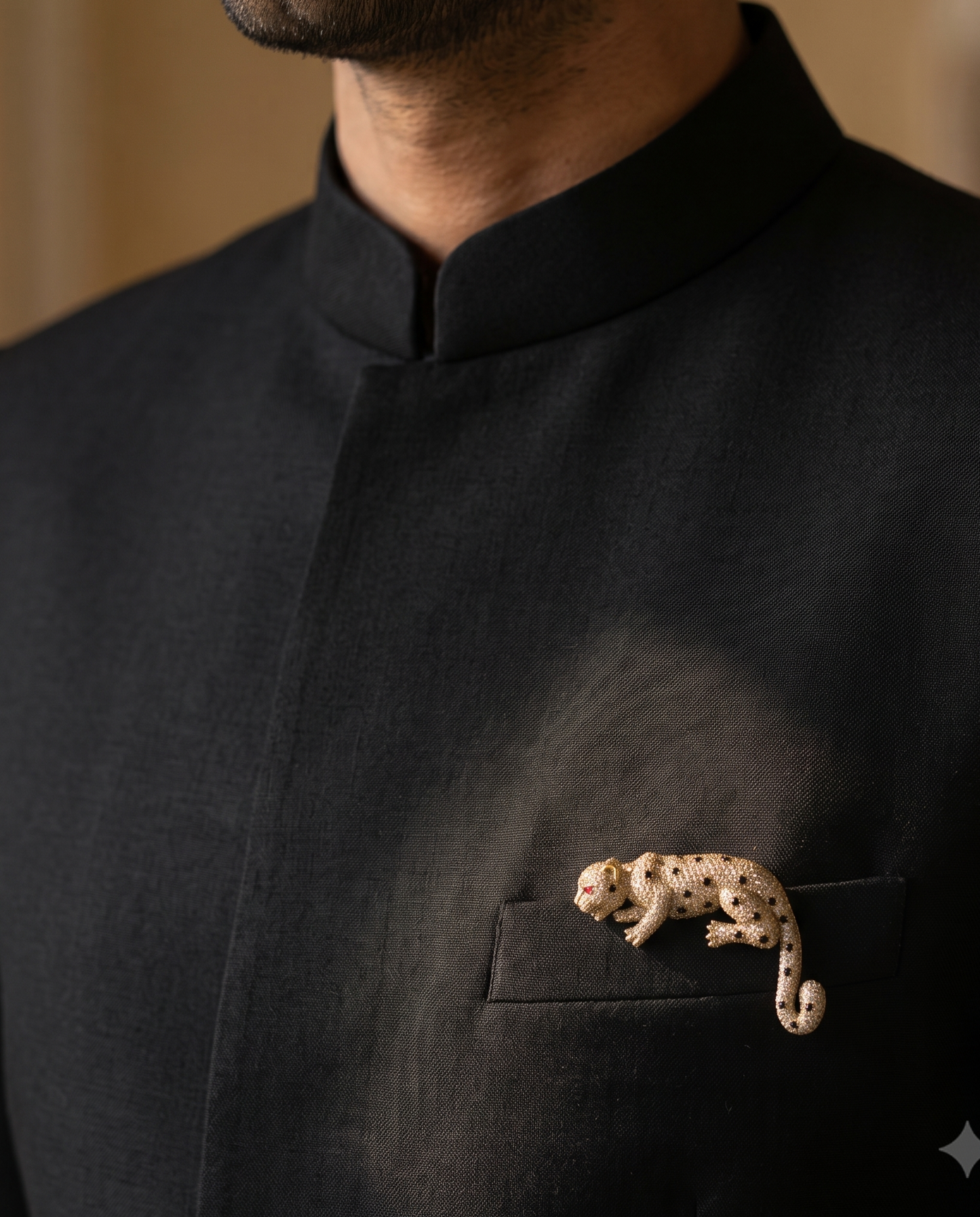 Golden Panther Brooch