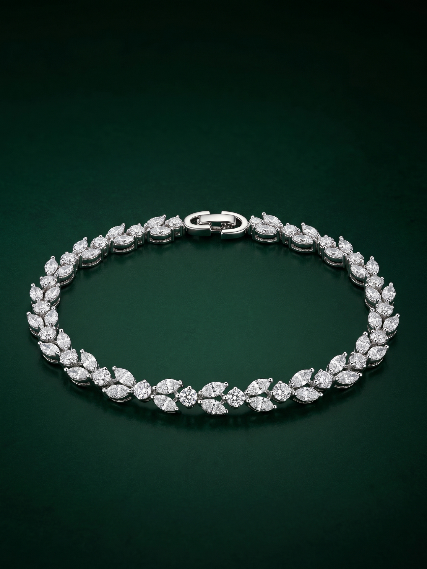 Pure Silver Dual Marquise Bracelet