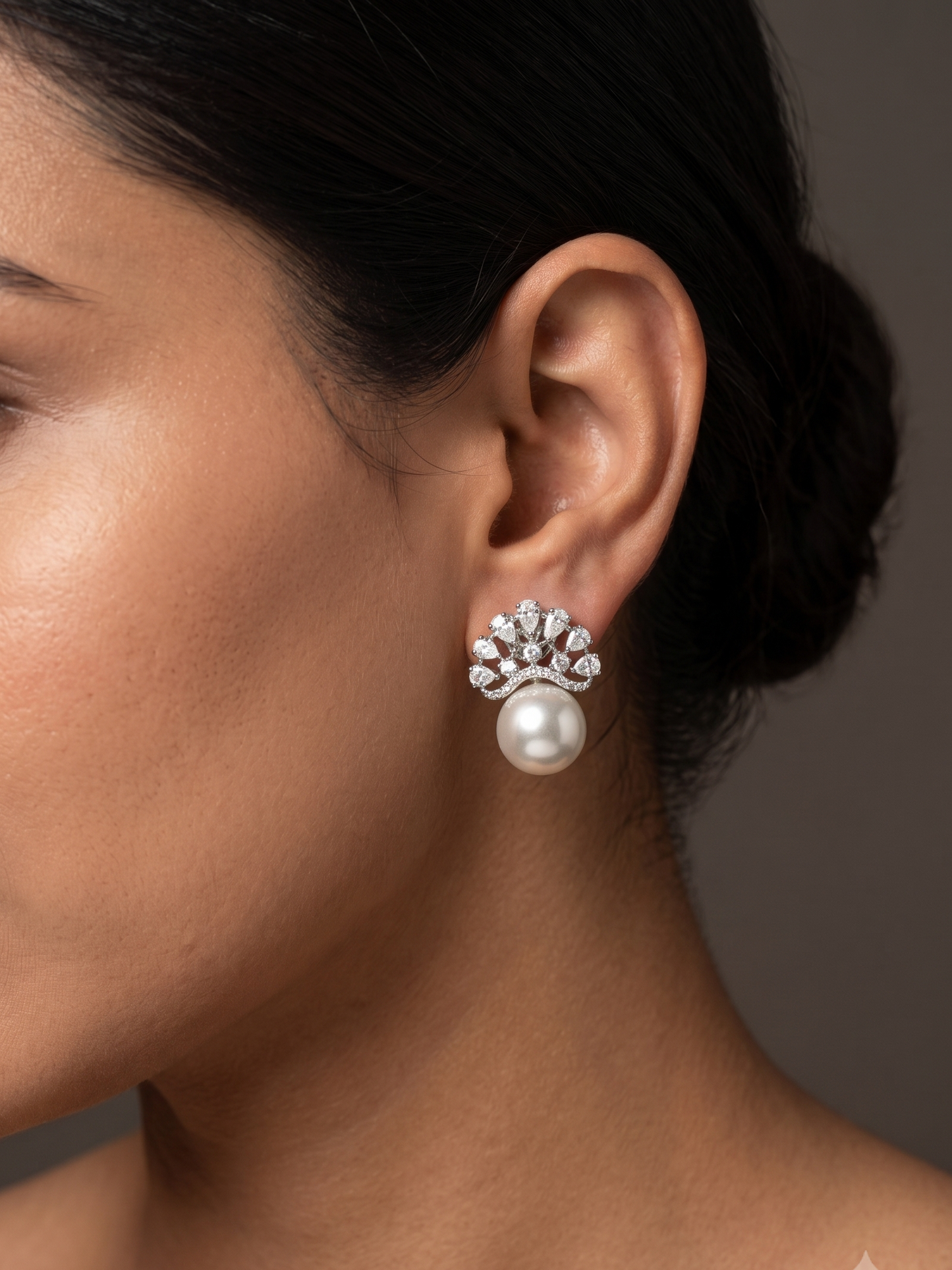 Pearl Crown Studs