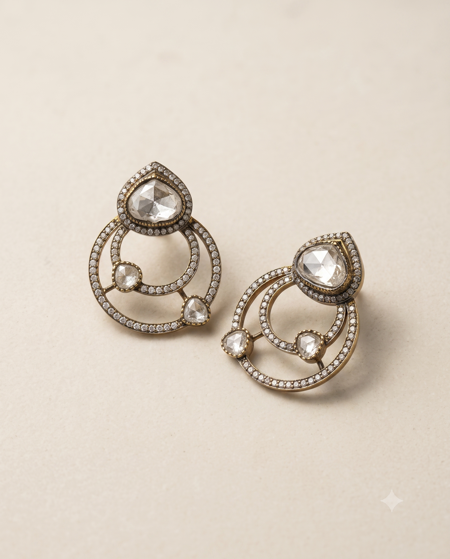 Spiral Polki Studs