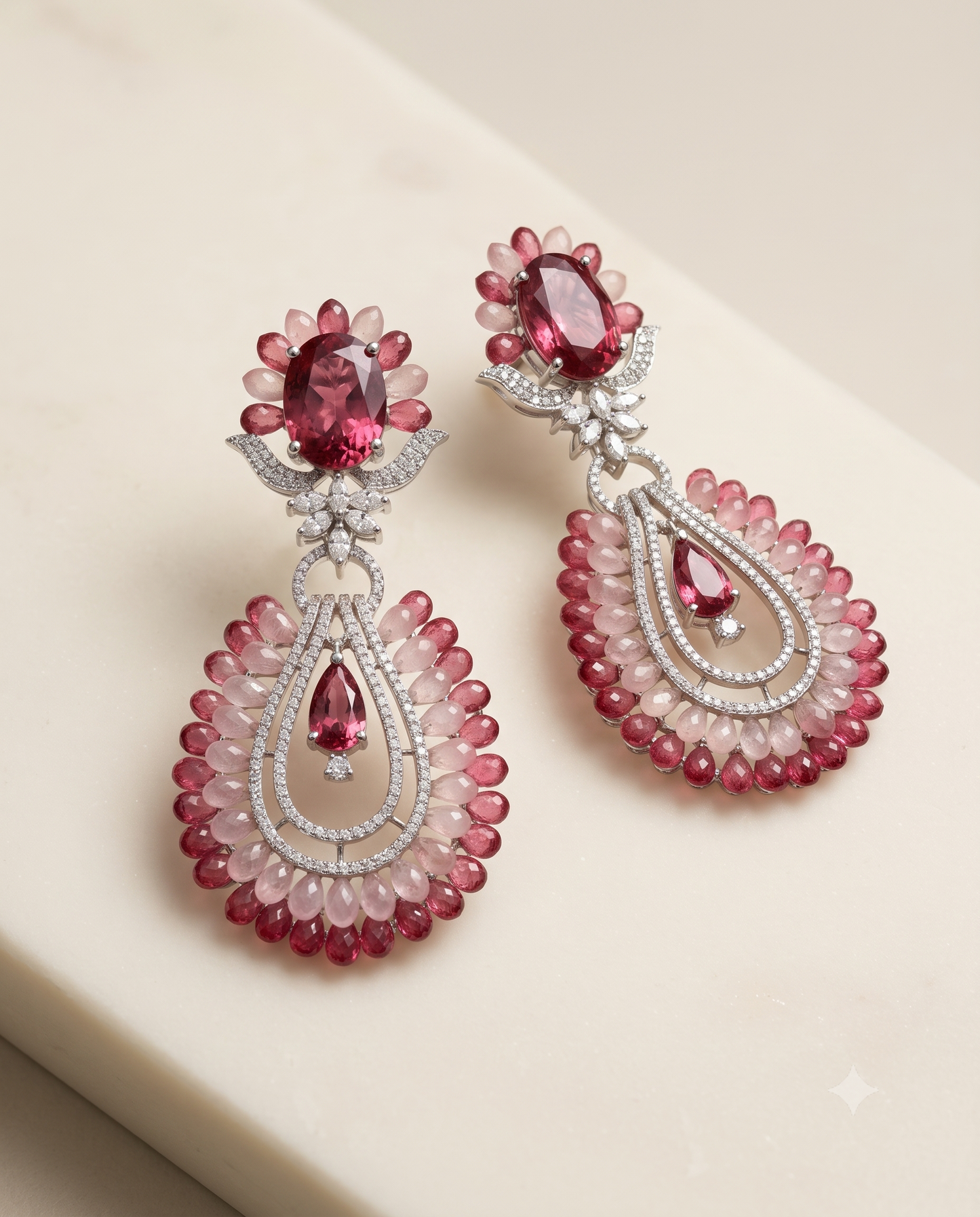 Ruby Hex Danglers