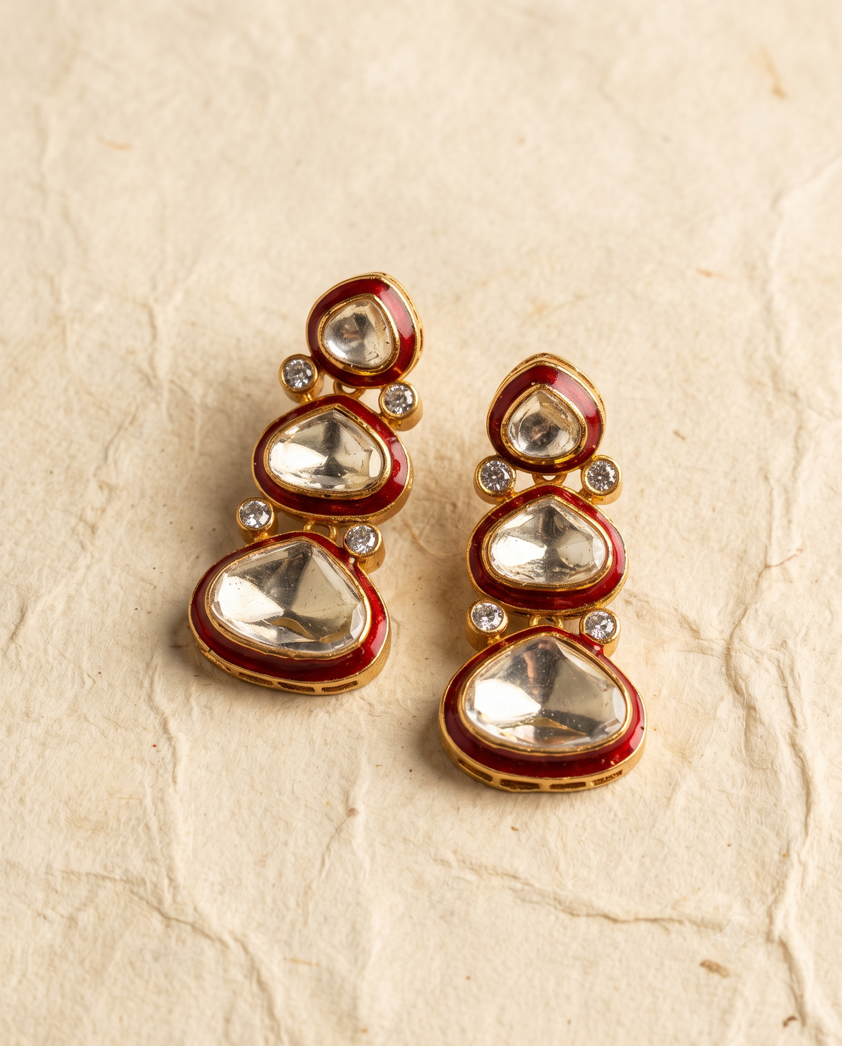Polki Ruby Enamel Necklace Set