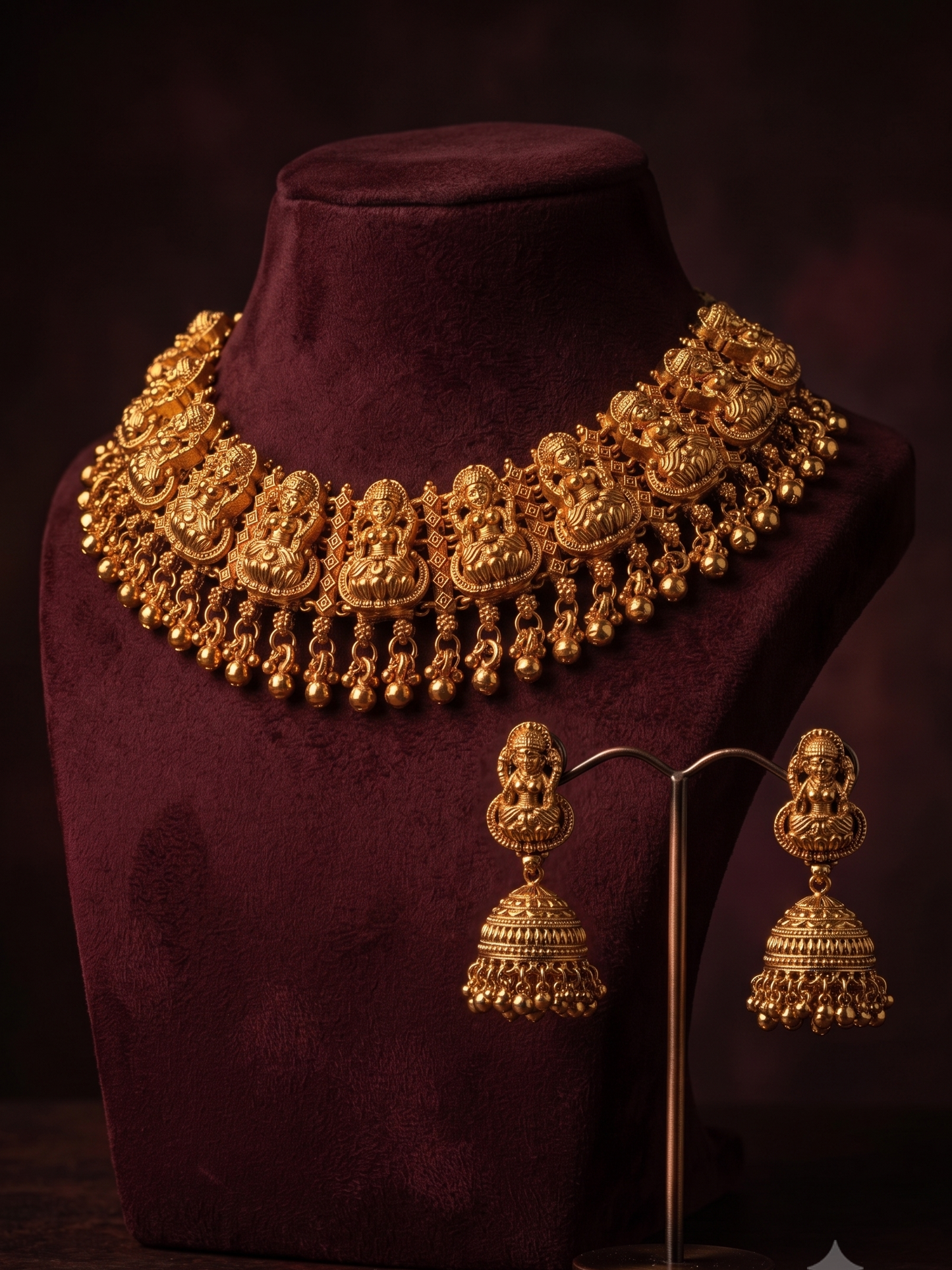 Golden Padmalakshmi Necklace Set