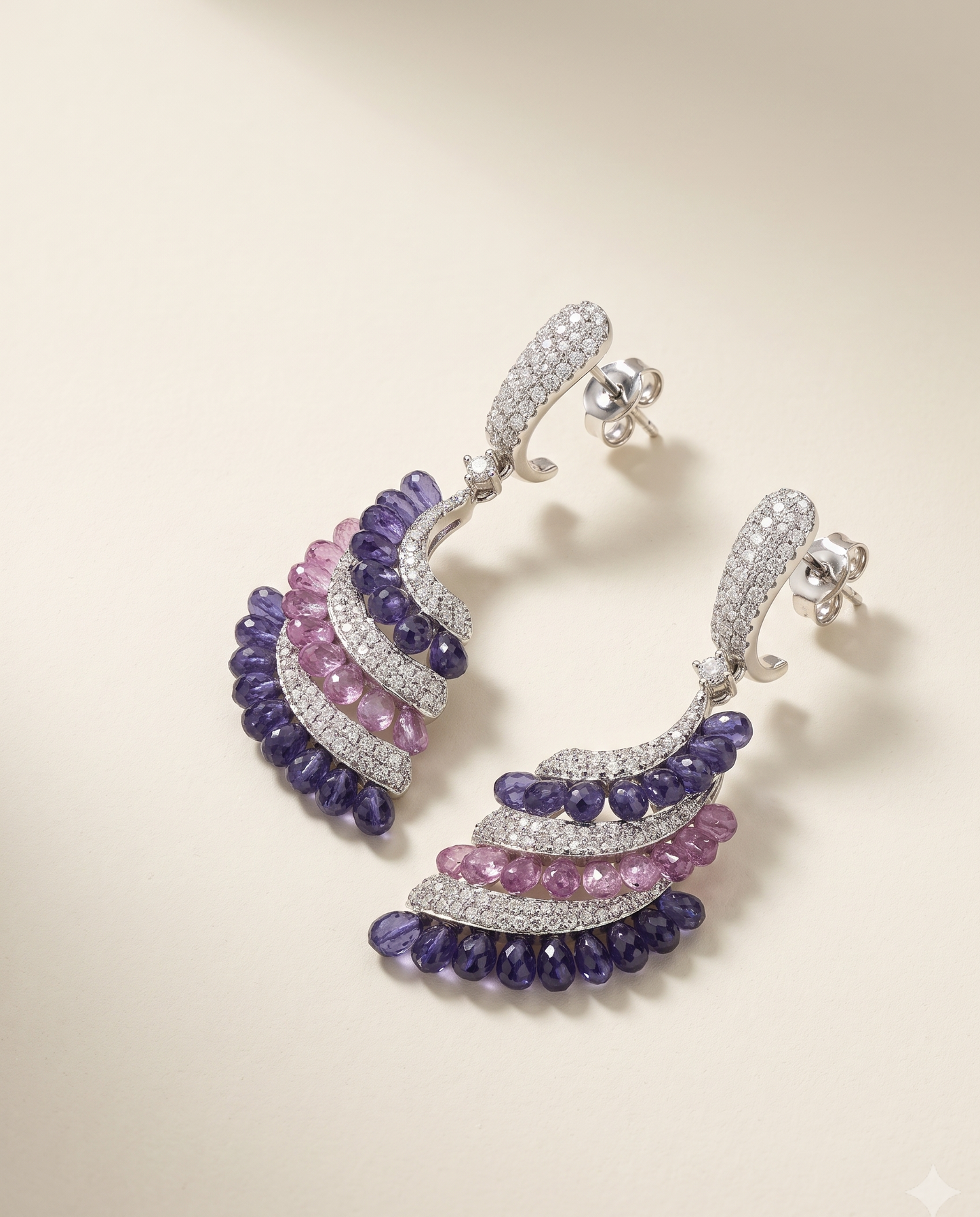 Lavender Dual Tone Earrings
