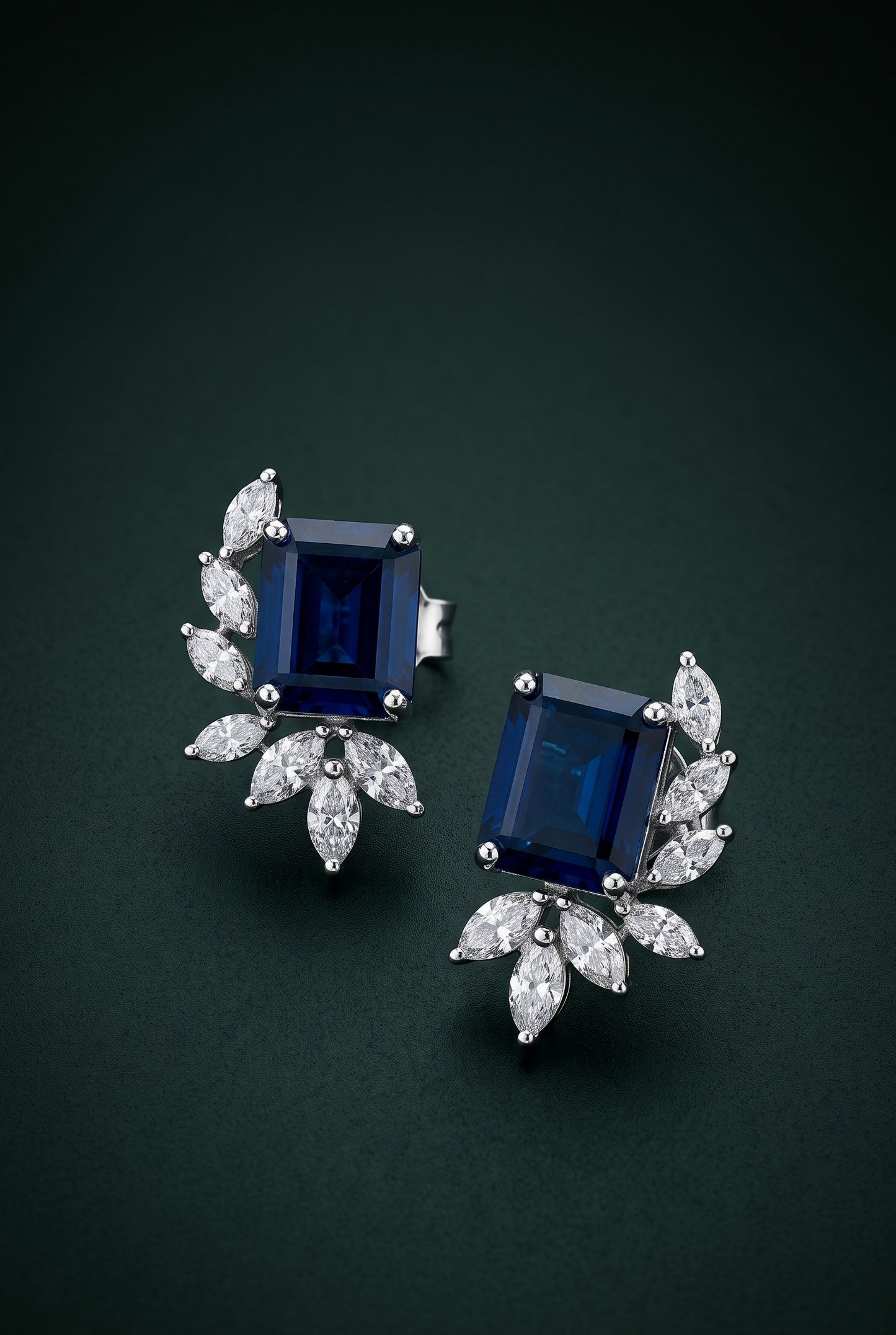 Pure Silver Sapphire Accent Studs