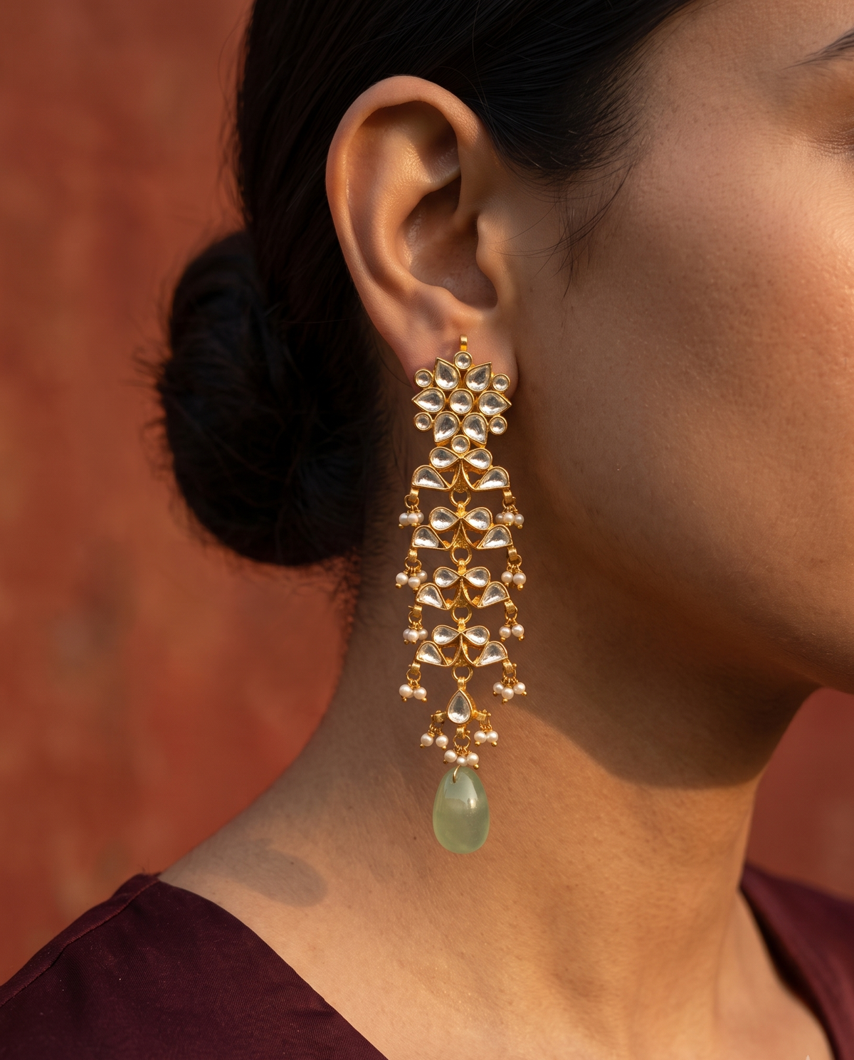 Long Kundan Danglers