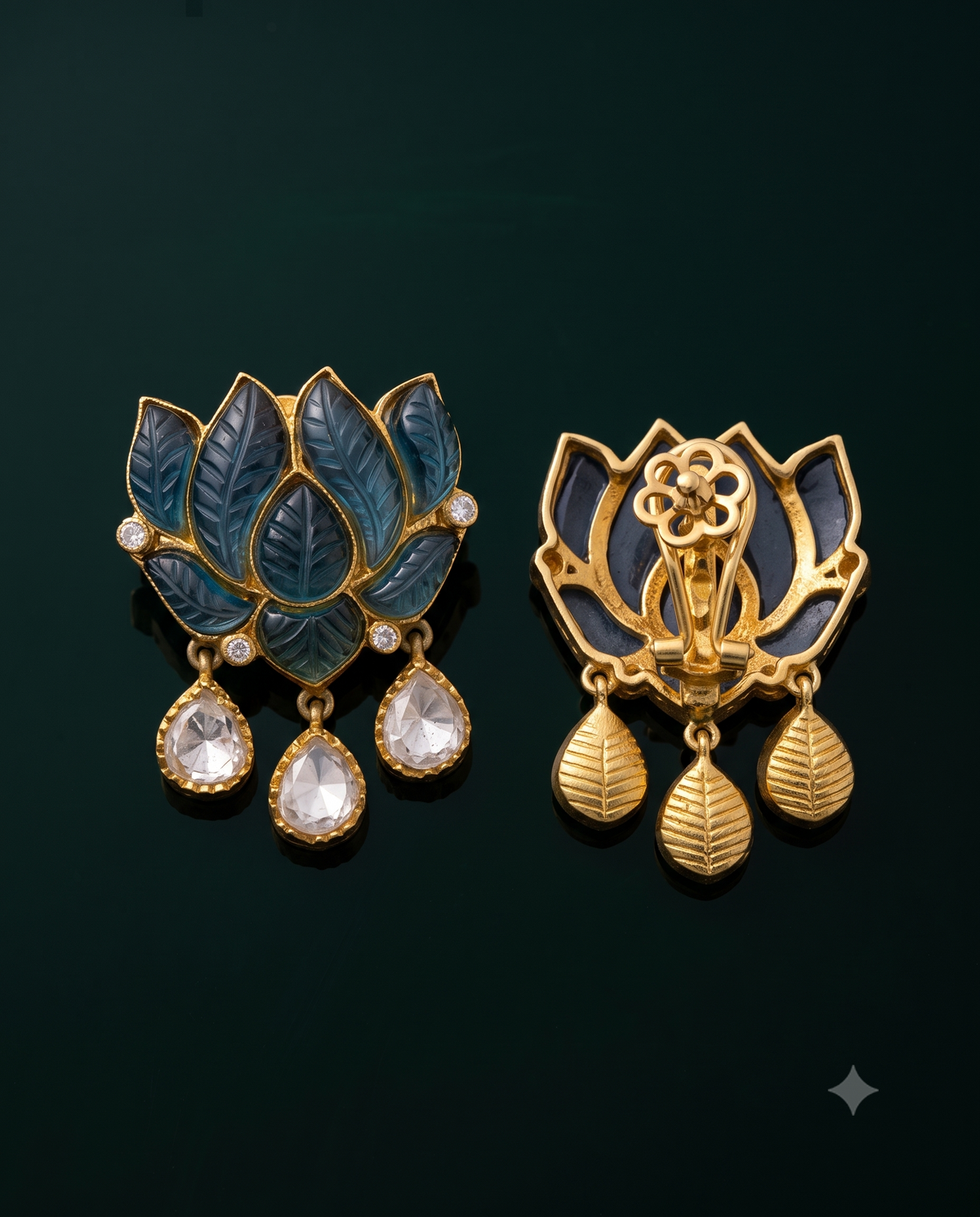 92.5 Silver Moissanite Padma Studs