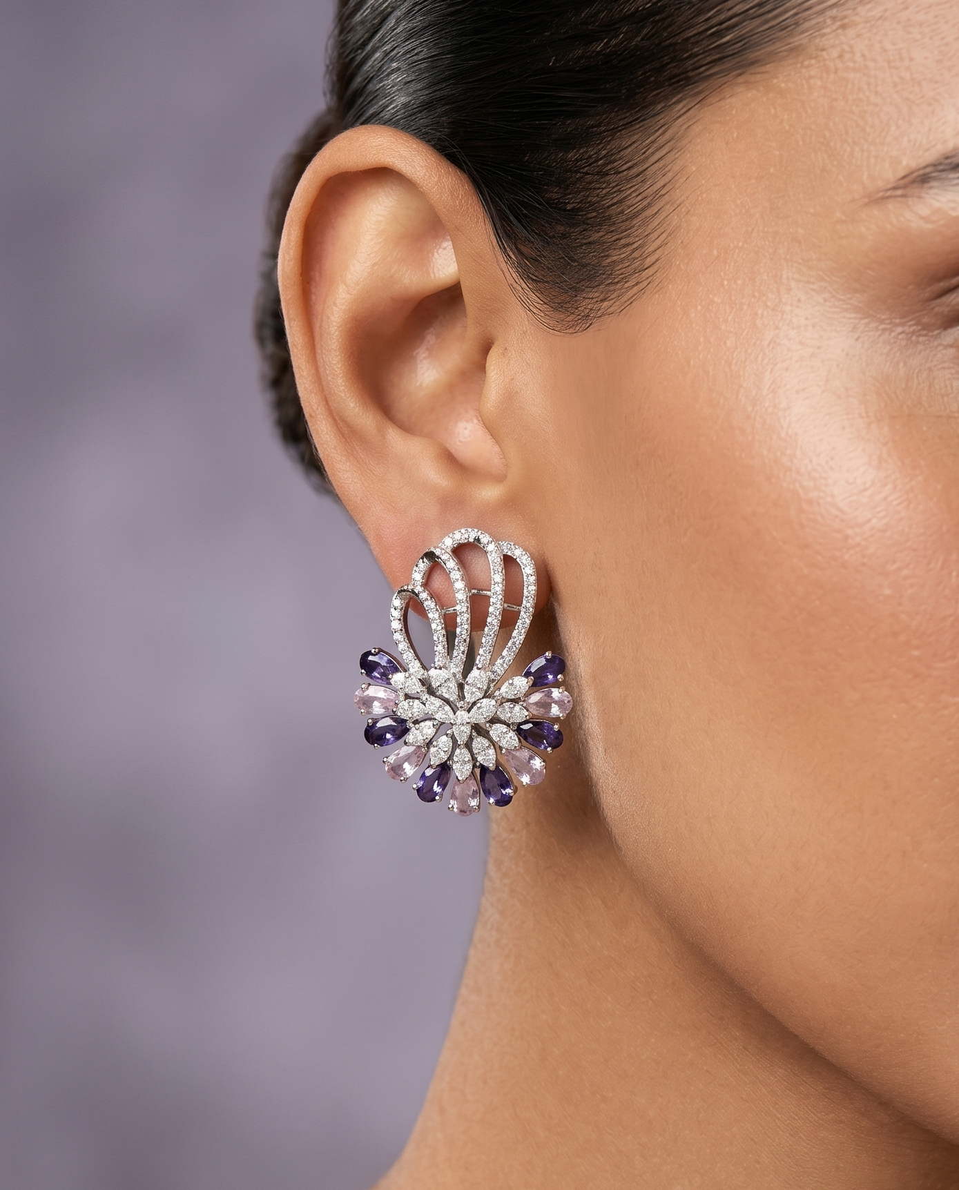 Lavender & Pearl Bloom Studs