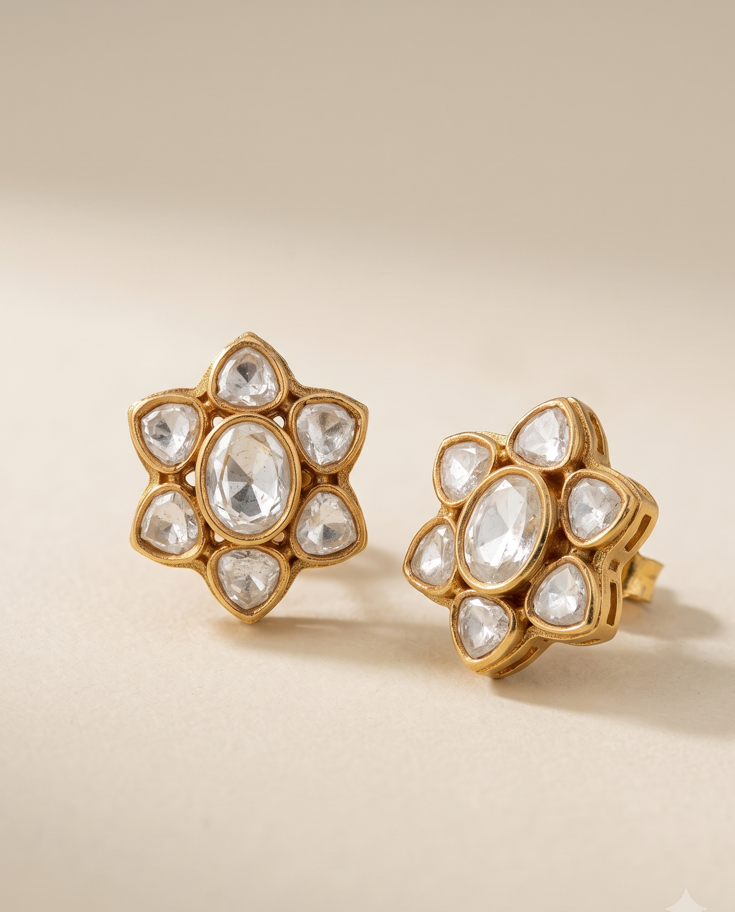 Sunbursst Polki Studs
