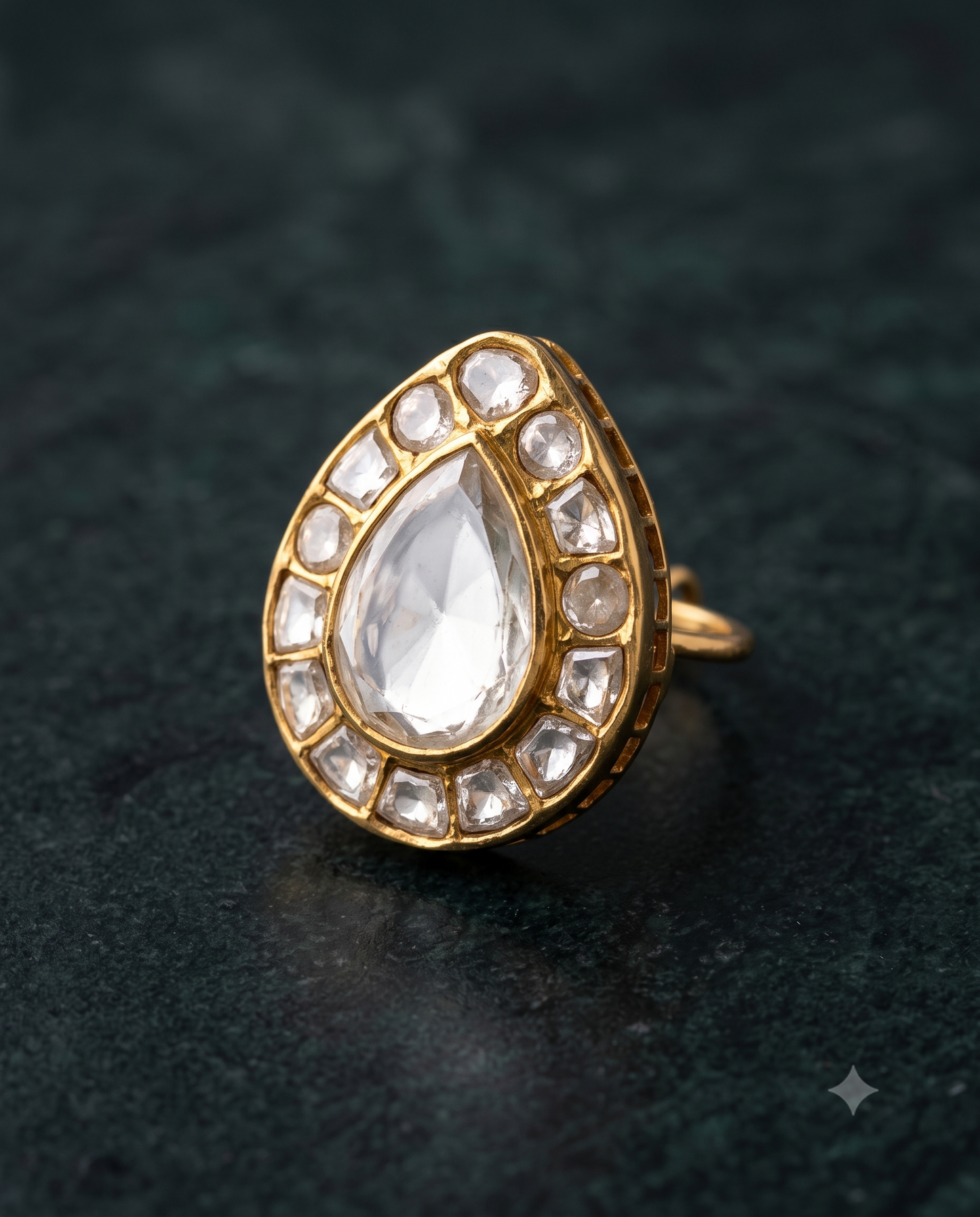Timeless Polki Pear Ring