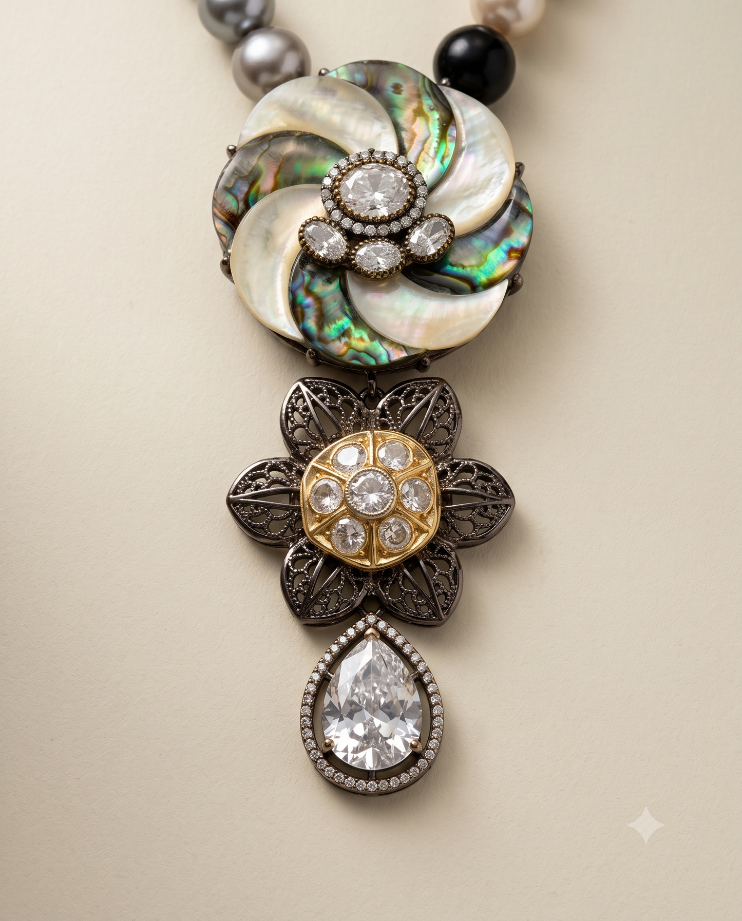 Chic Pearl Floral Necklace