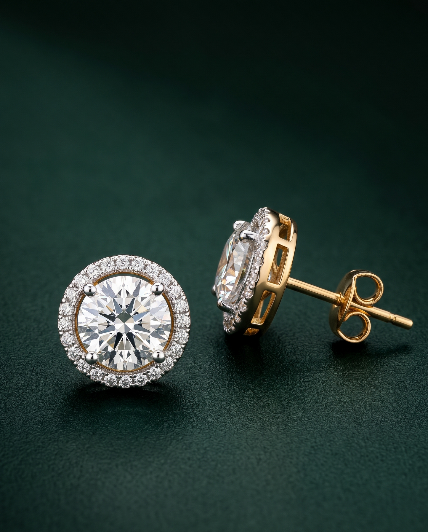 Pure Silver Classic Halo Studs