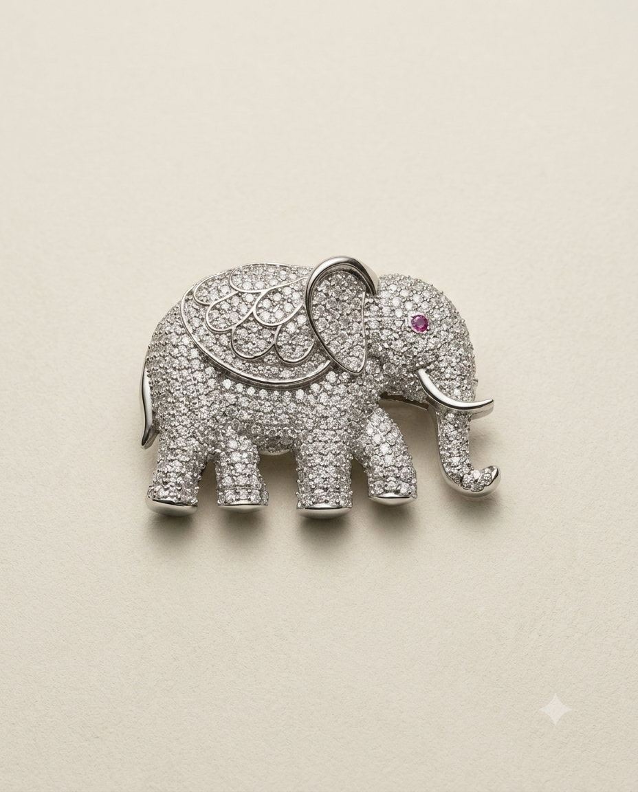 Pure SIlver Gajraj Brooch
