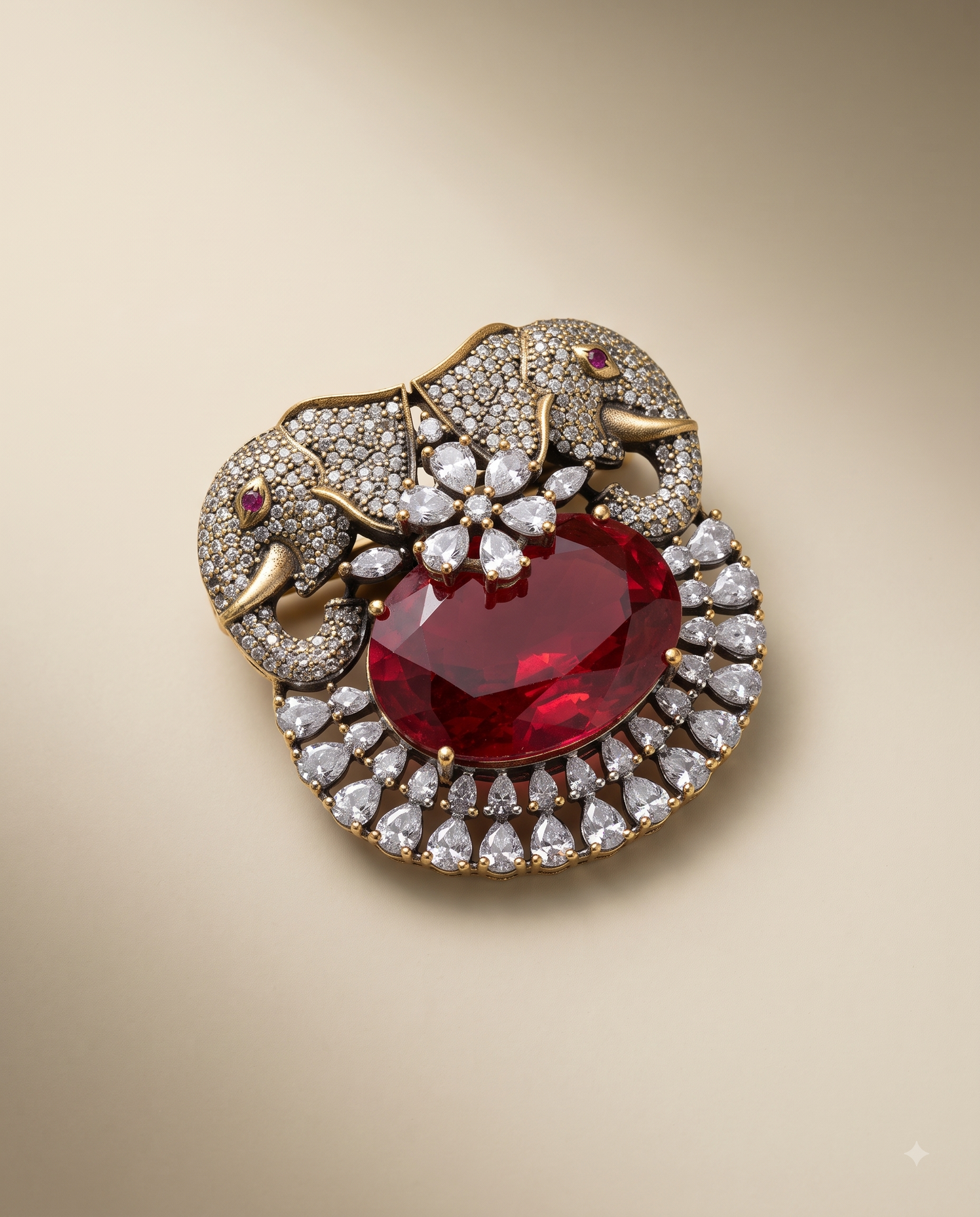 Ruby Gajraj Brooch