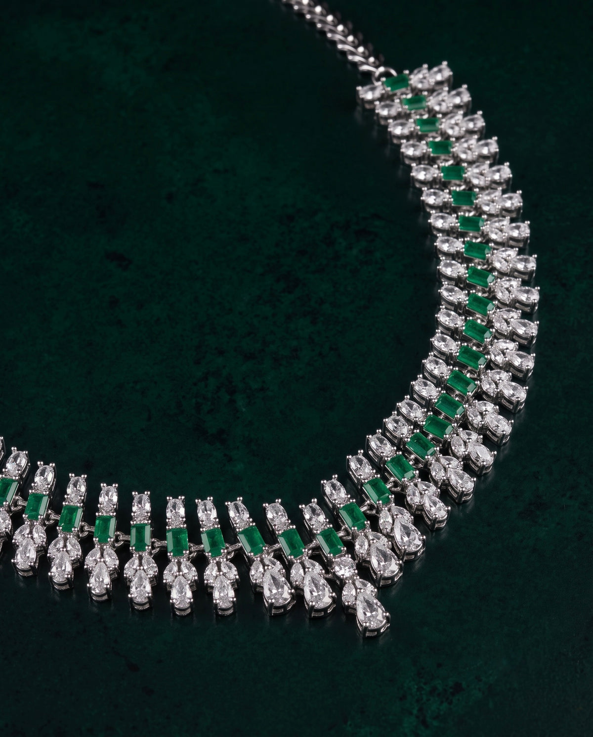 Emerald Cascade Necklace Set