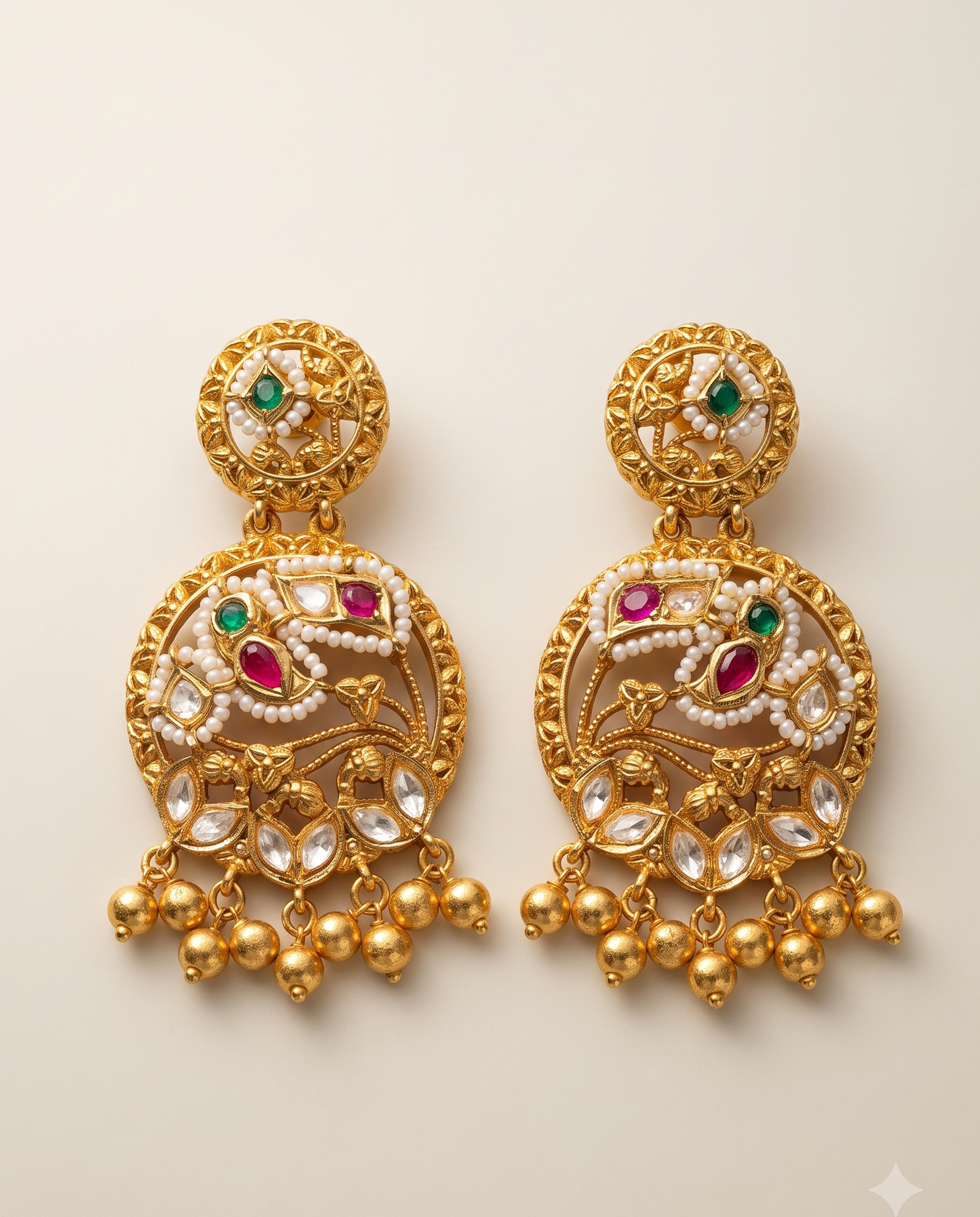 Intriciate Golden Jhumkas