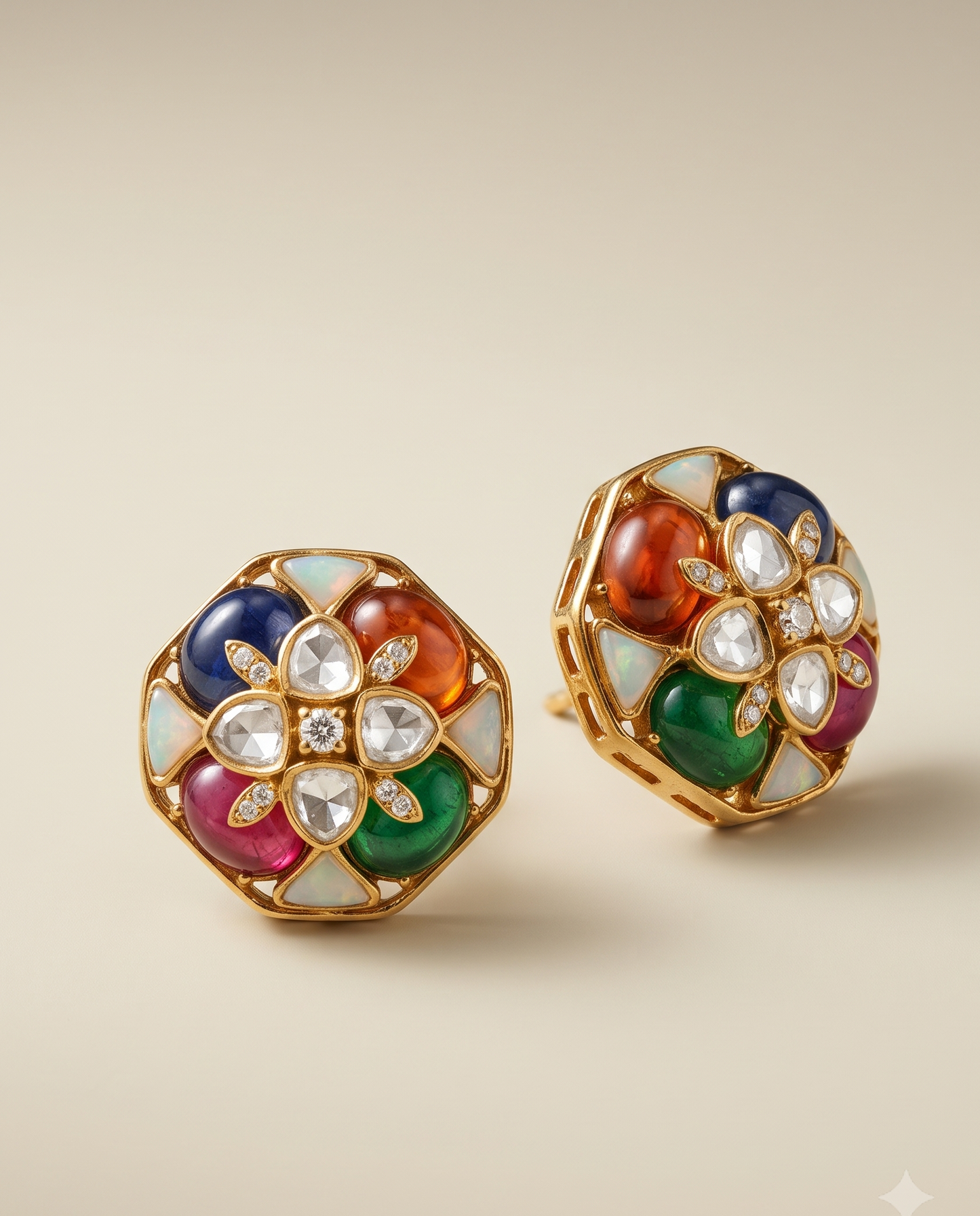 Vibrant Polki Studs