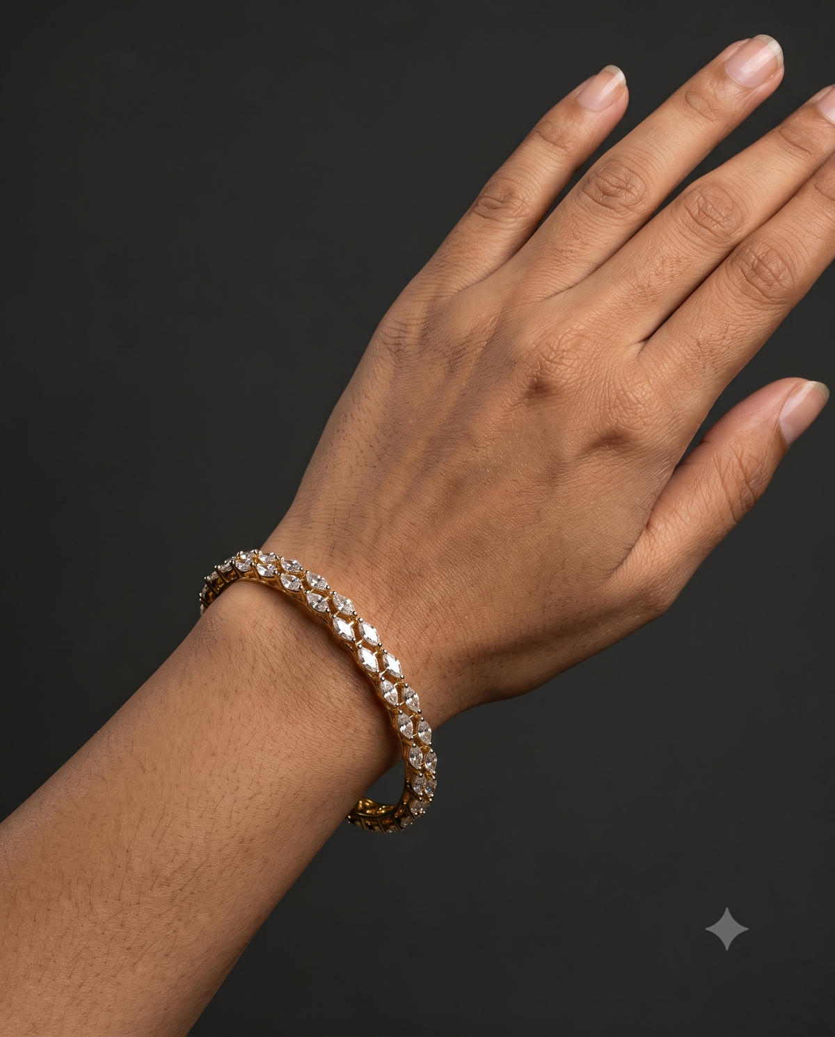 Pure Silver Dual Marquise Bangle