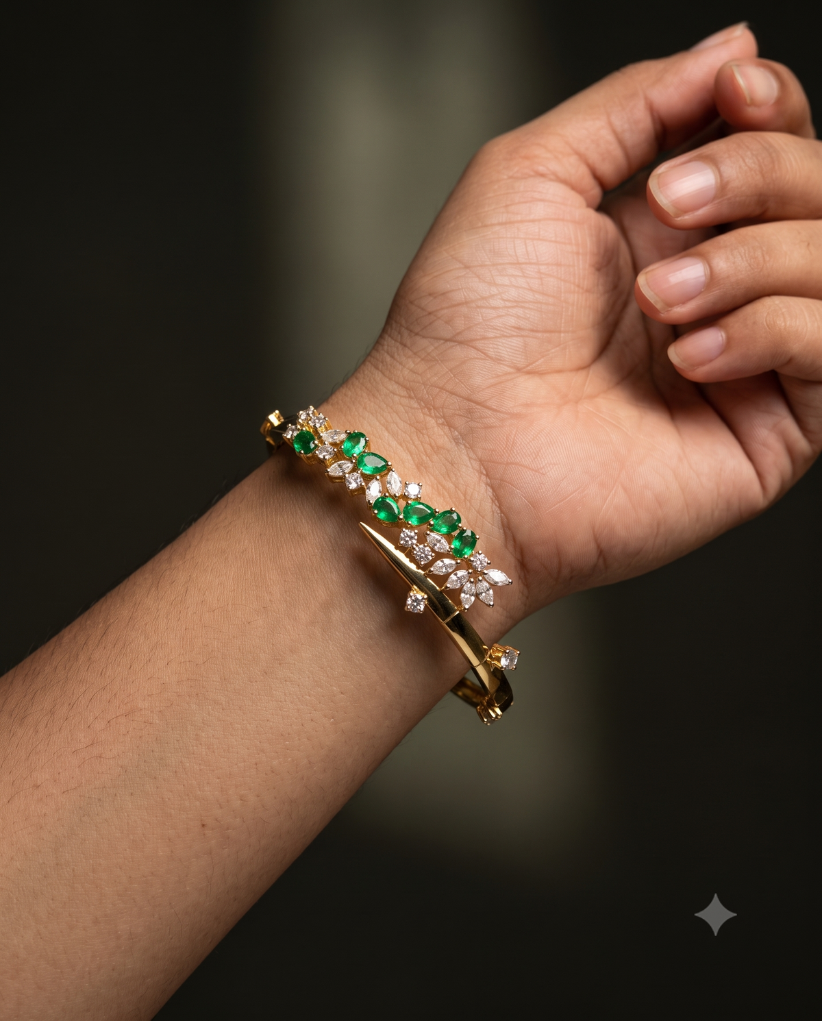 Pure Silver Green Zenith Bracelet