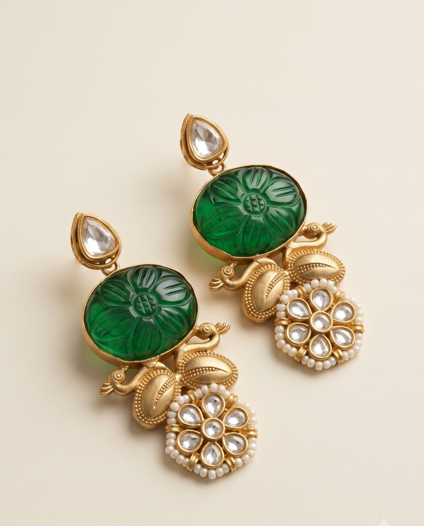 Emerald Mayur Earrings