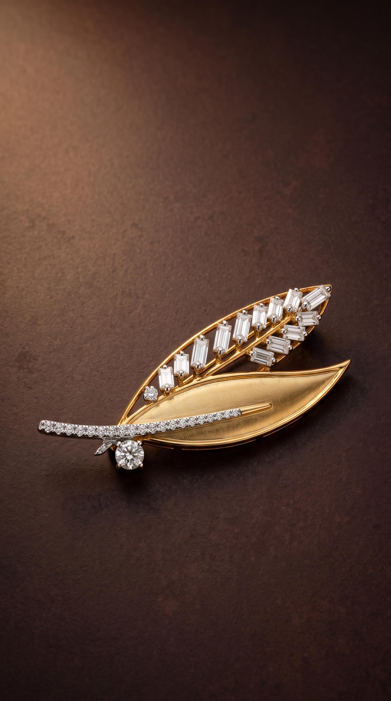Pure Silver Golden Elegance Brooch